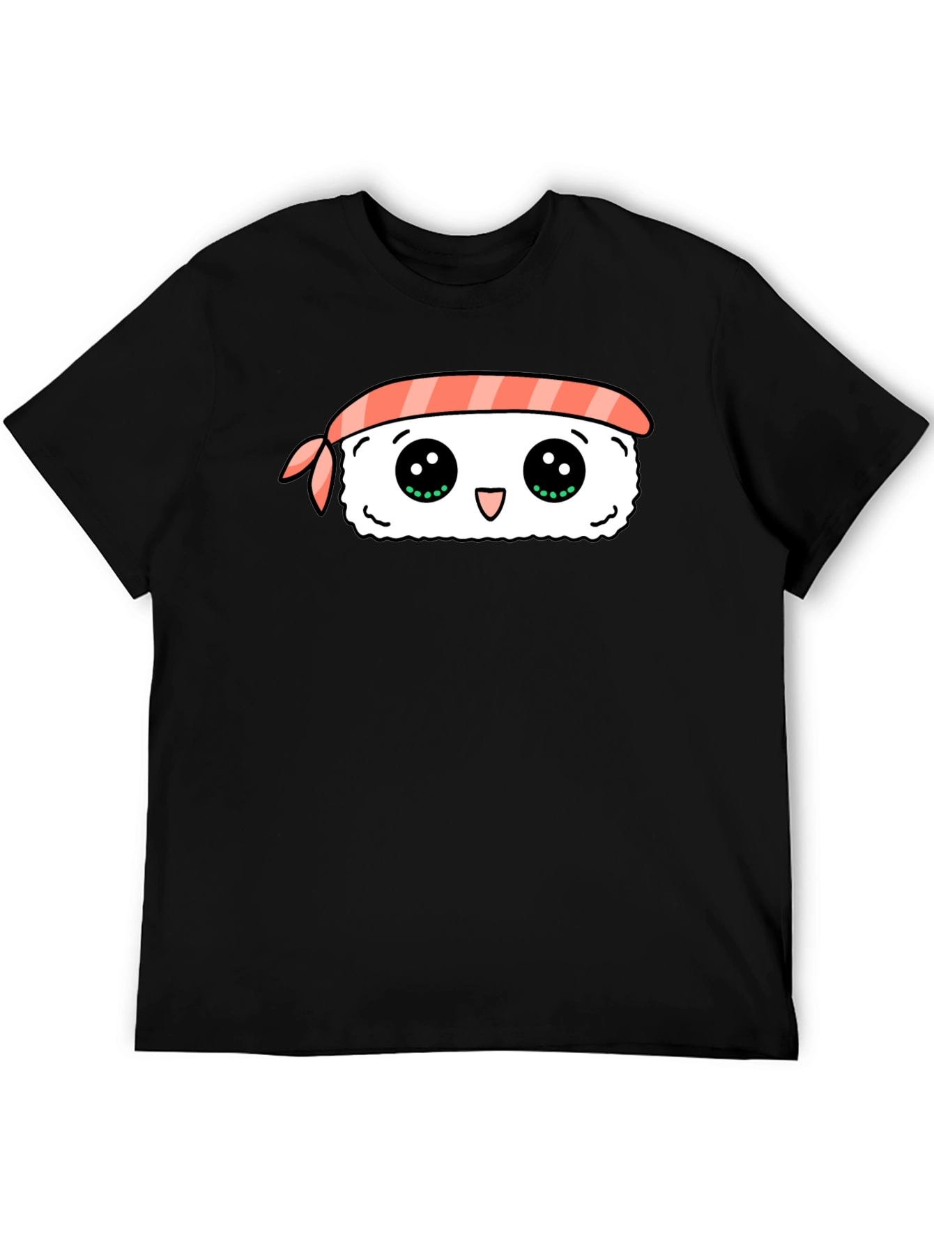 Kawaii Sushi Graphic Black T-Shirt