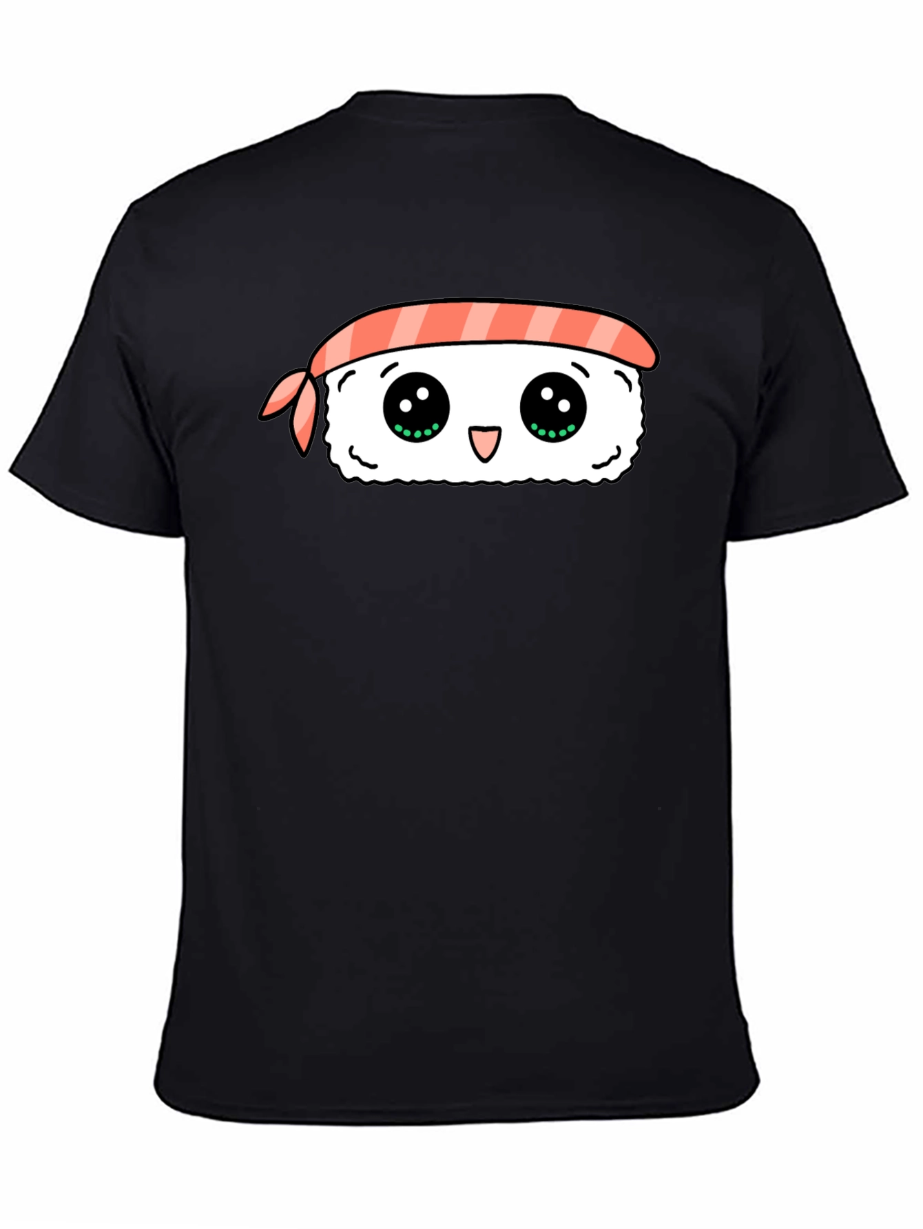 Kawaii Sushi Graphic Black T-Shirt