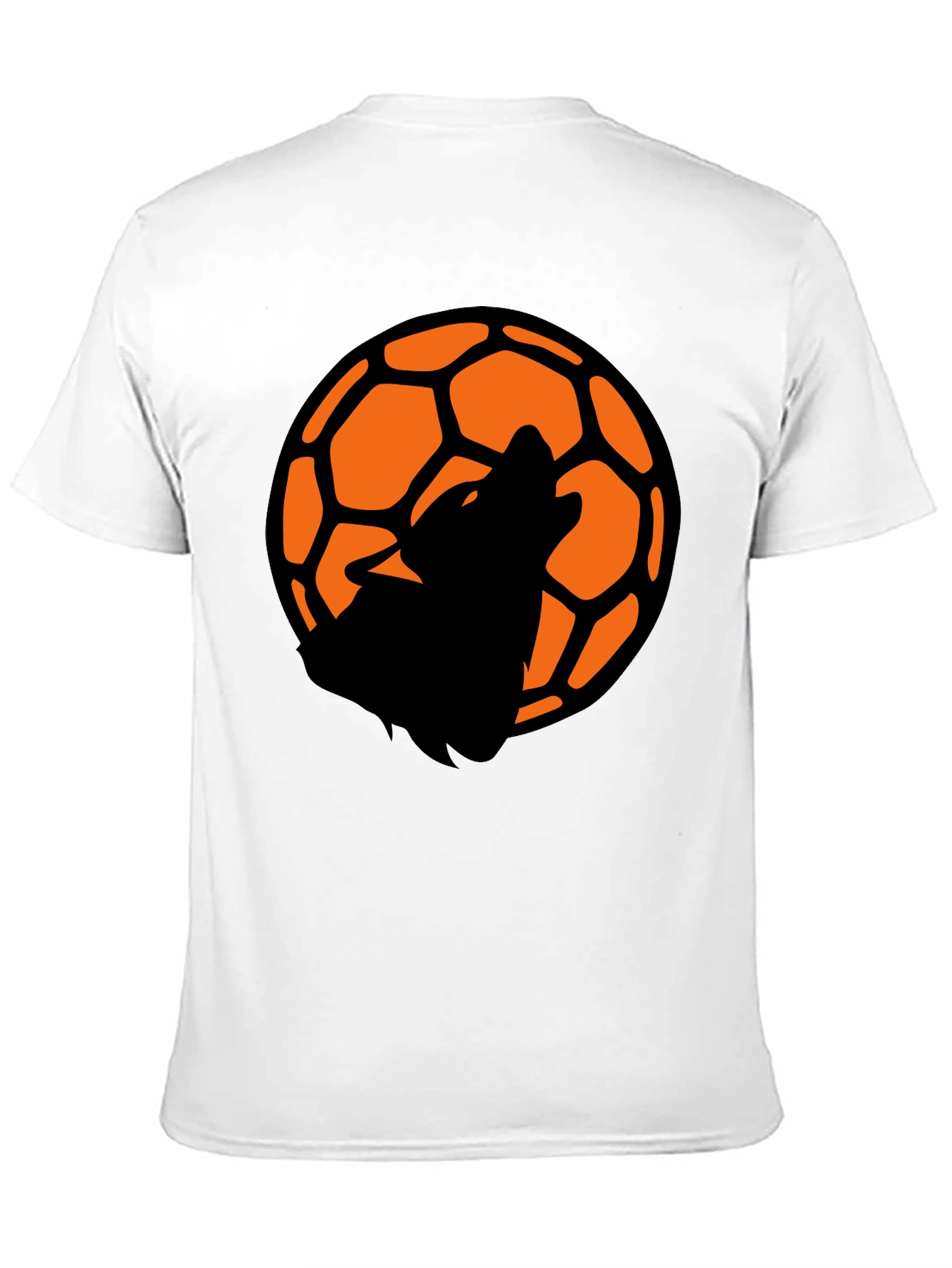 Wolf Soccer Ball Graphic Tee - Black Cotton T-Shirt