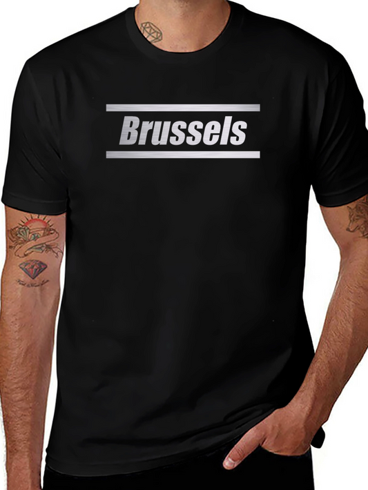 Brussels Graphic Tee - Black Crew Neck T-Shirt