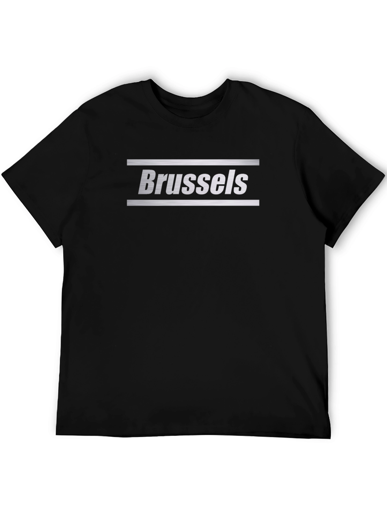 Brussels Graphic Tee - Black Crew Neck T-Shirt