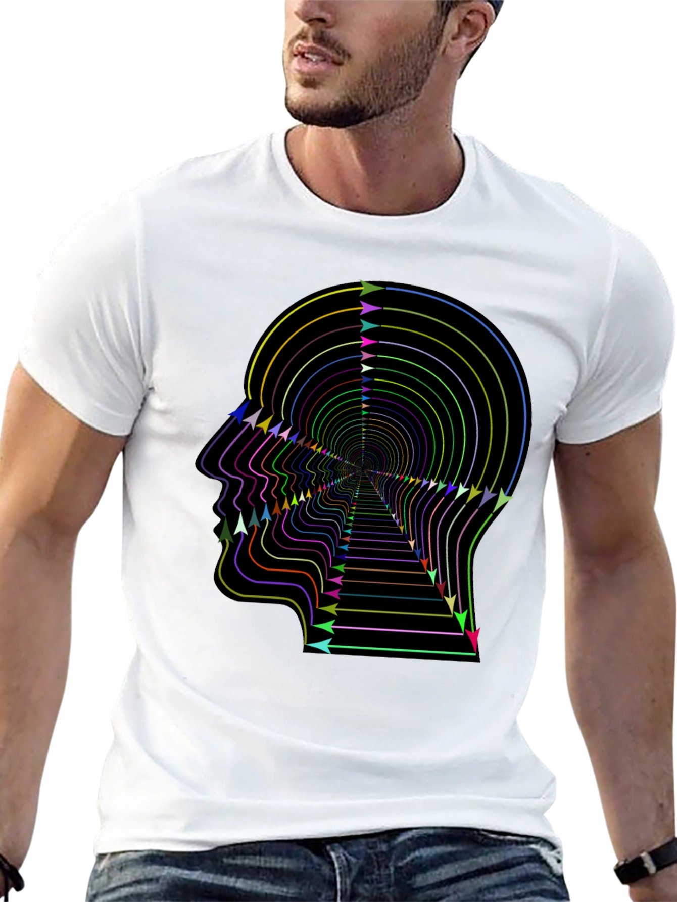 Optical Illusion Arrow Head Black T-Shirt