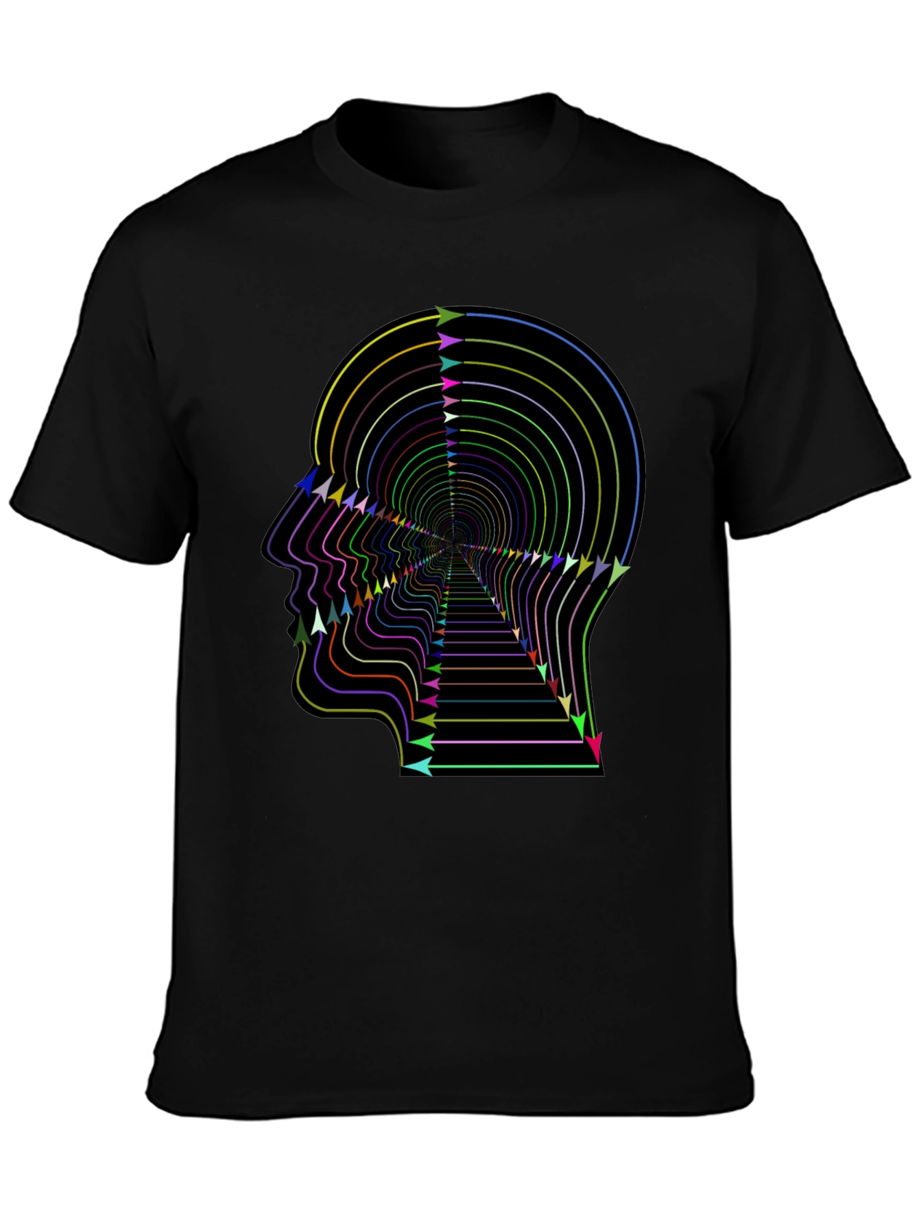 Optical Illusion Arrow Head Black T-Shirt