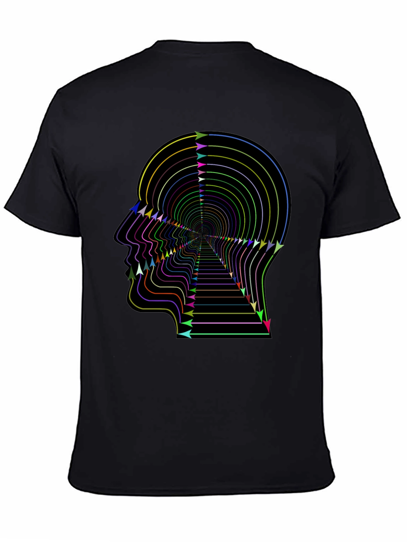 Optical Illusion Arrow Head Black T-Shirt