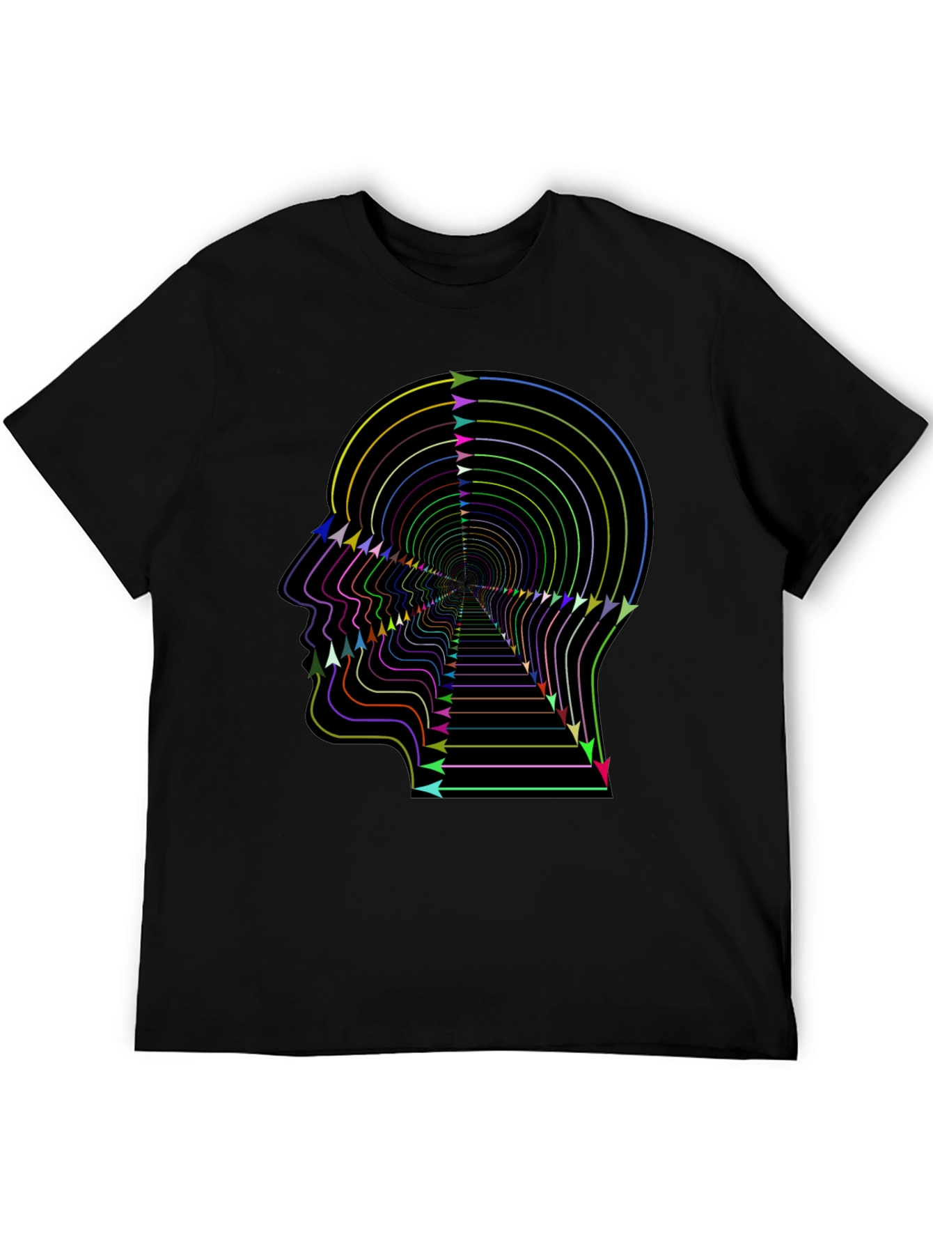 Optical Illusion Arrow Head Black T-Shirt