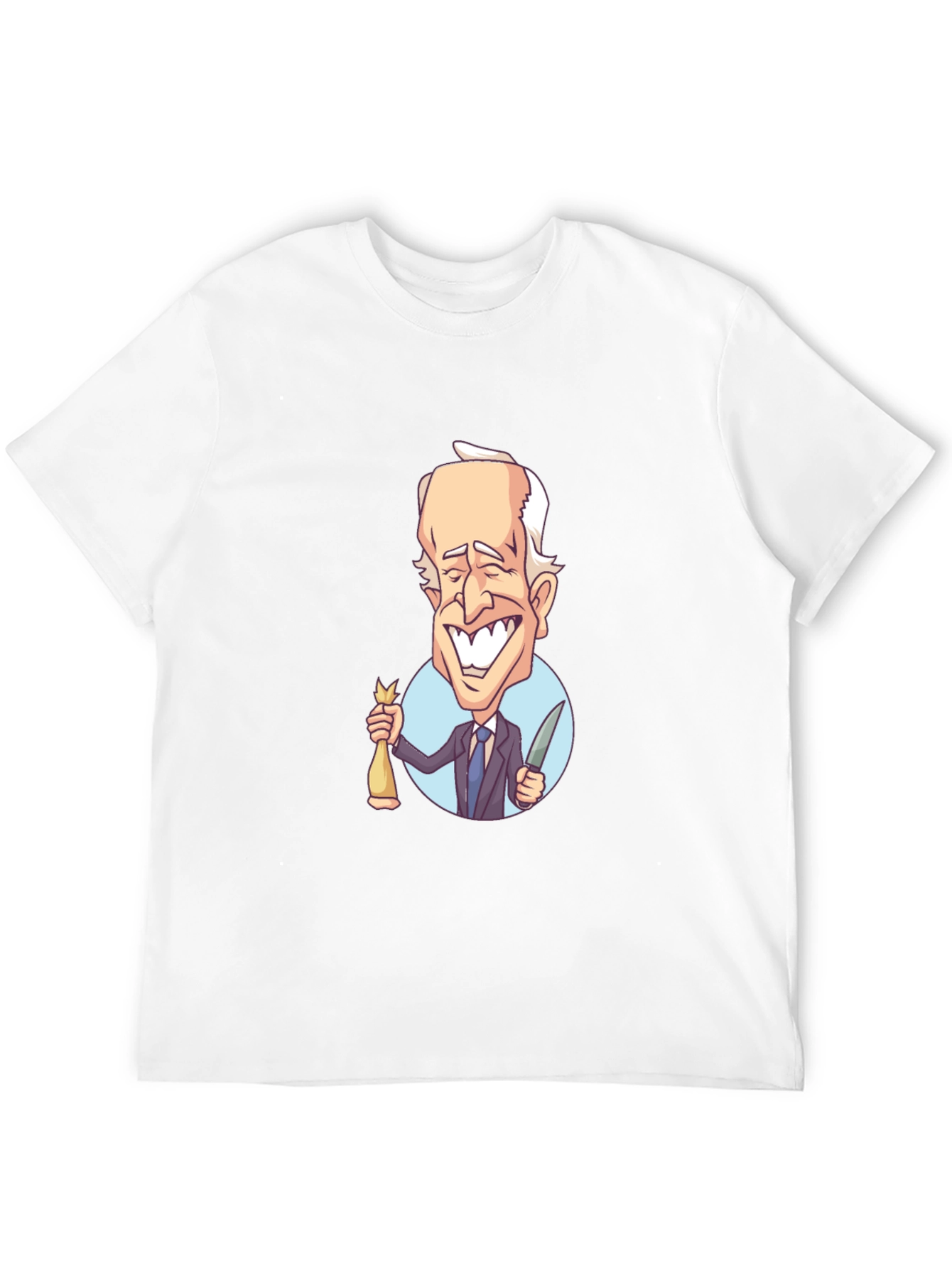 Cartoon Biden Graphic T-Shirt - Black
