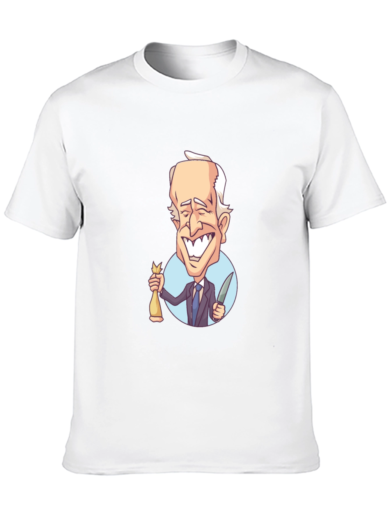 Cartoon Biden Graphic T-Shirt - Black