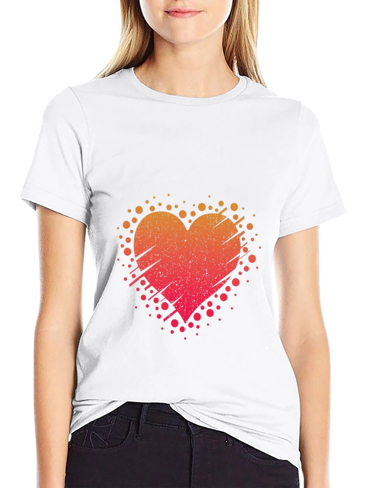 Heart Burst Black Tee - Artistic Graphic