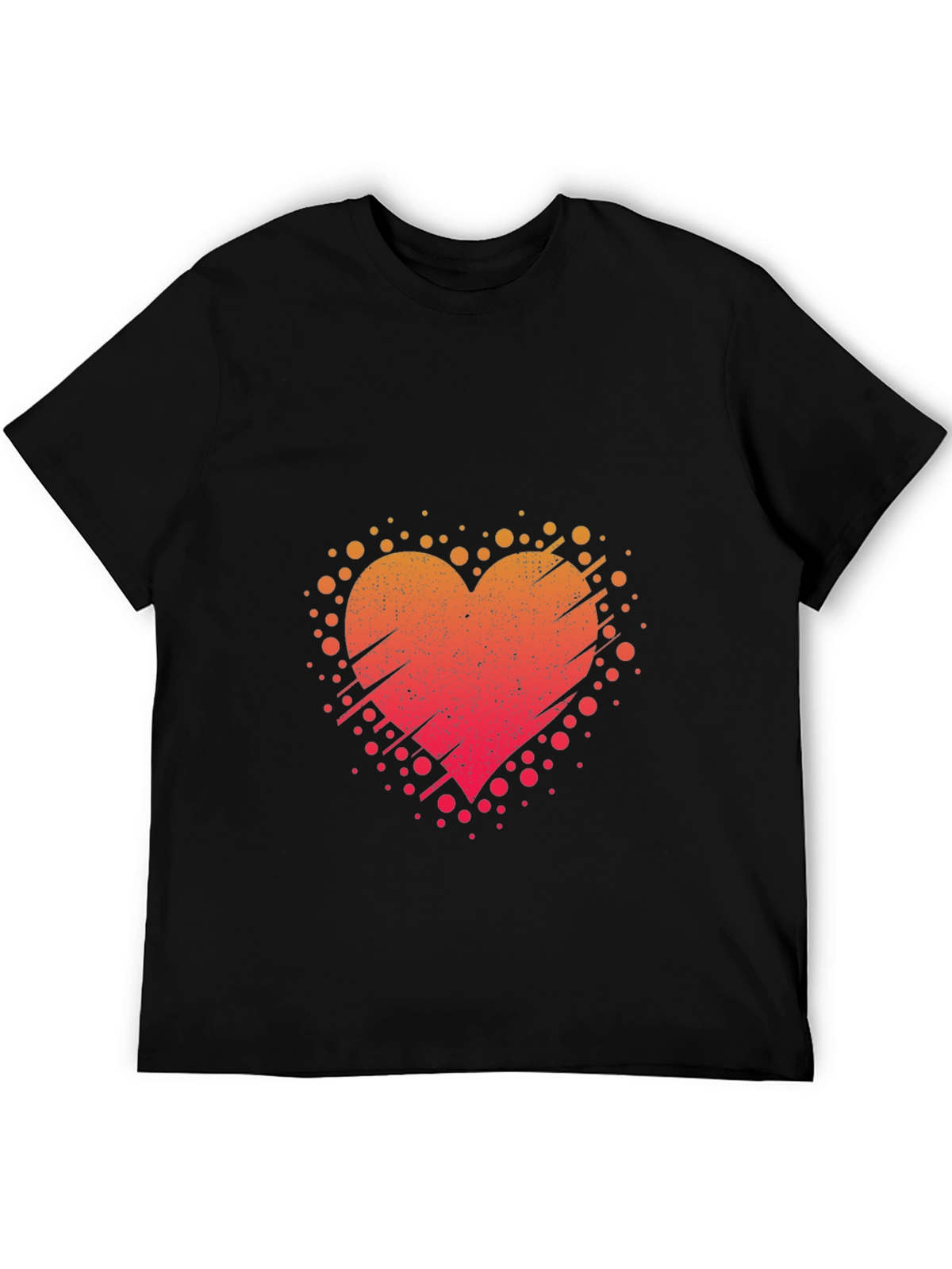 Heart Burst Black Tee - Artistic Graphic