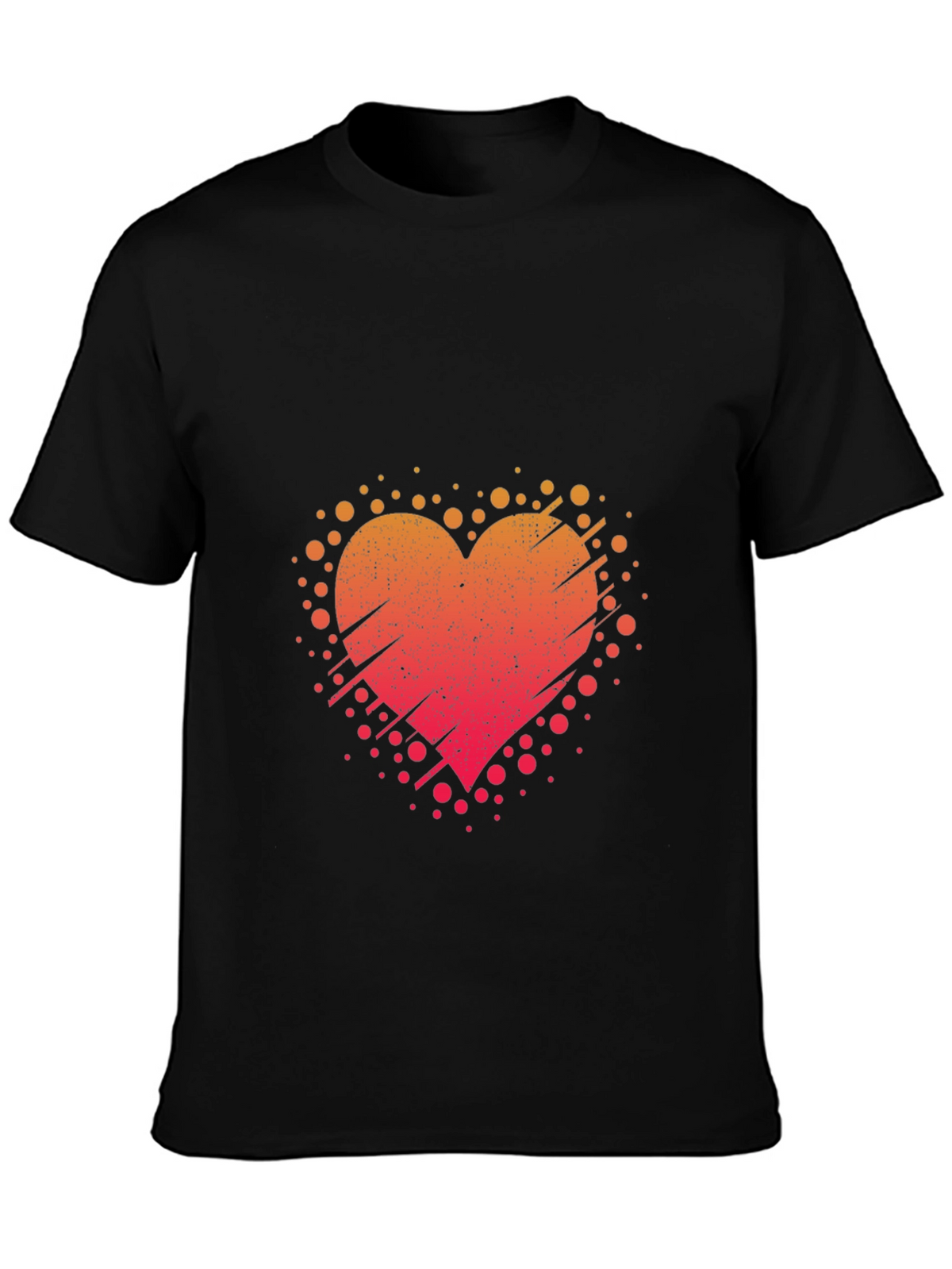Heart Burst Black Tee - Artistic Graphic