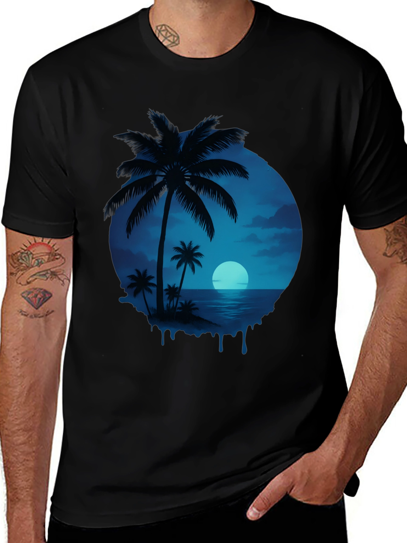 Tropical Palm Tree Graphic T-Shirt - Island Vibes