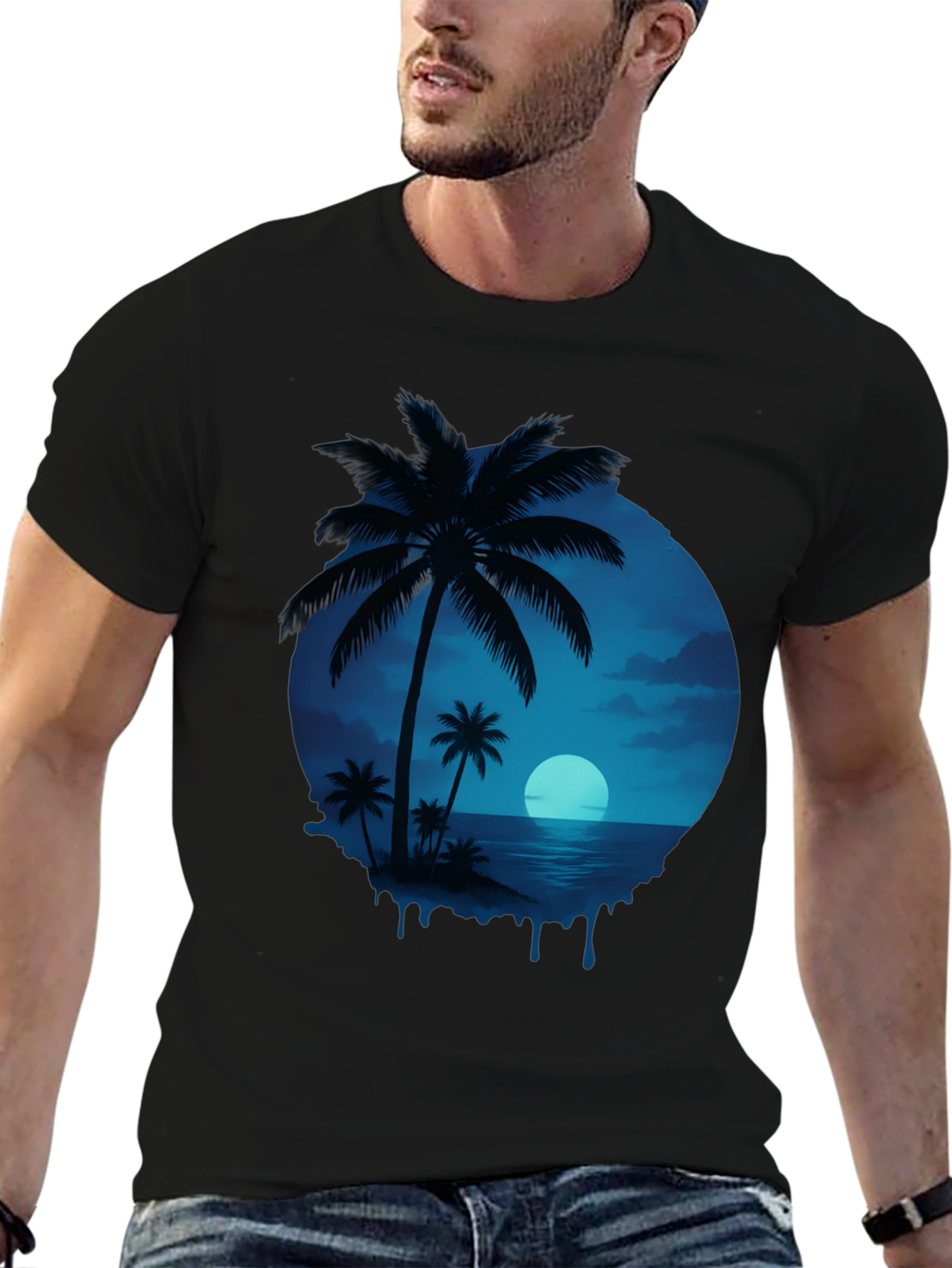Tropical Palm Tree Graphic T-Shirt - Island Vibes