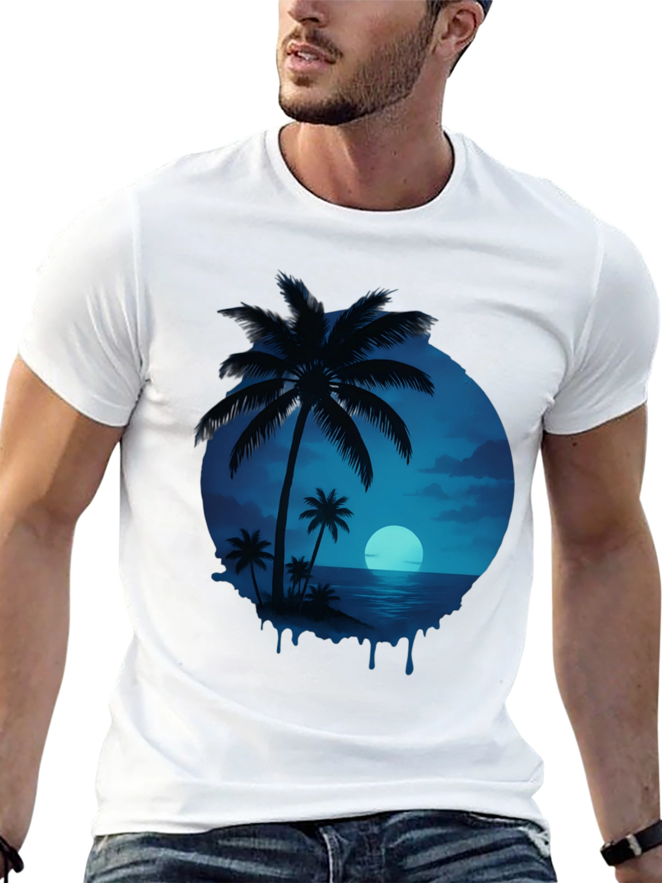 Tropical Palm Tree Graphic T-Shirt - Island Vibes