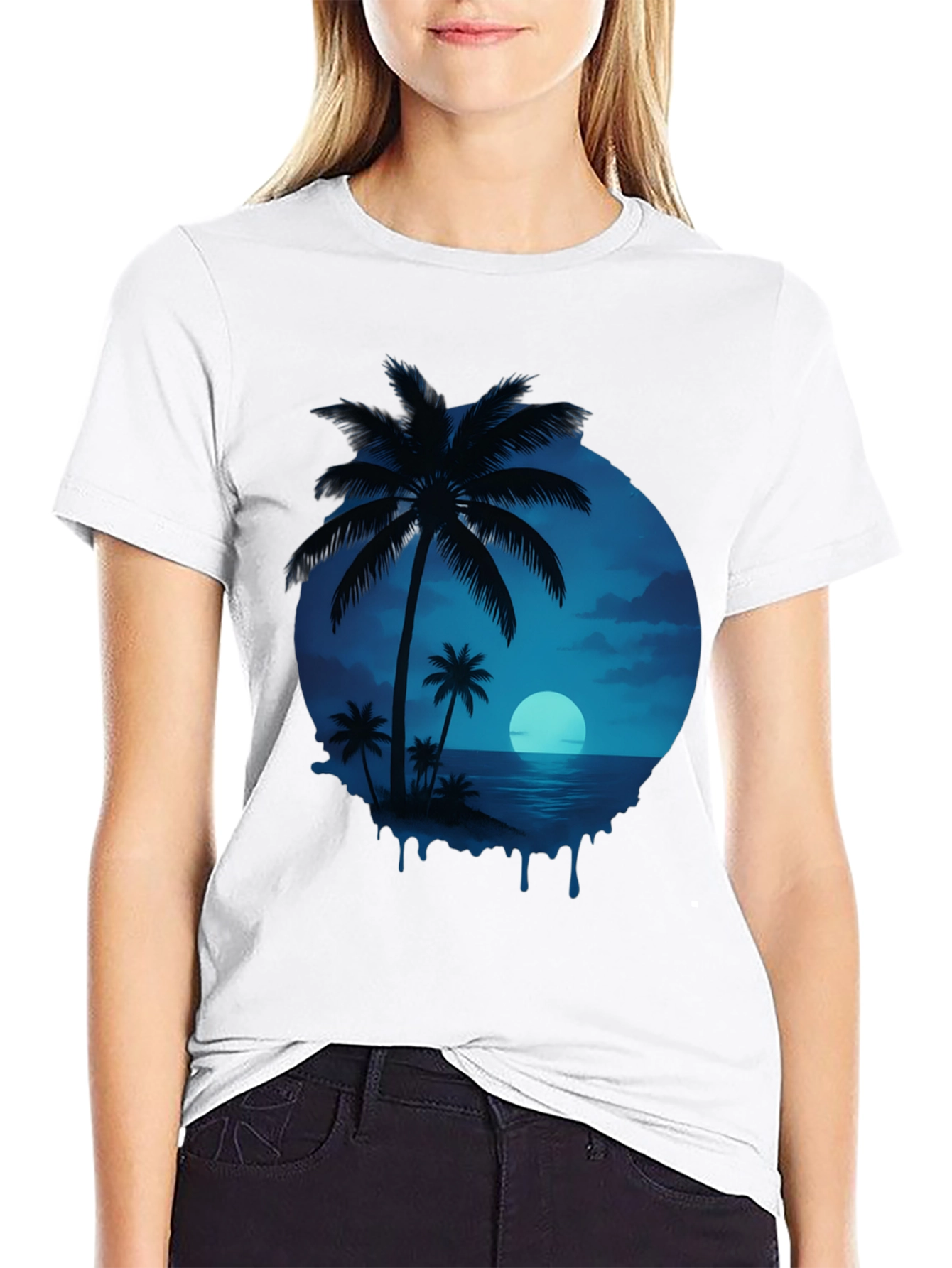 Tropical Palm Tree Graphic T-Shirt - Island Vibes