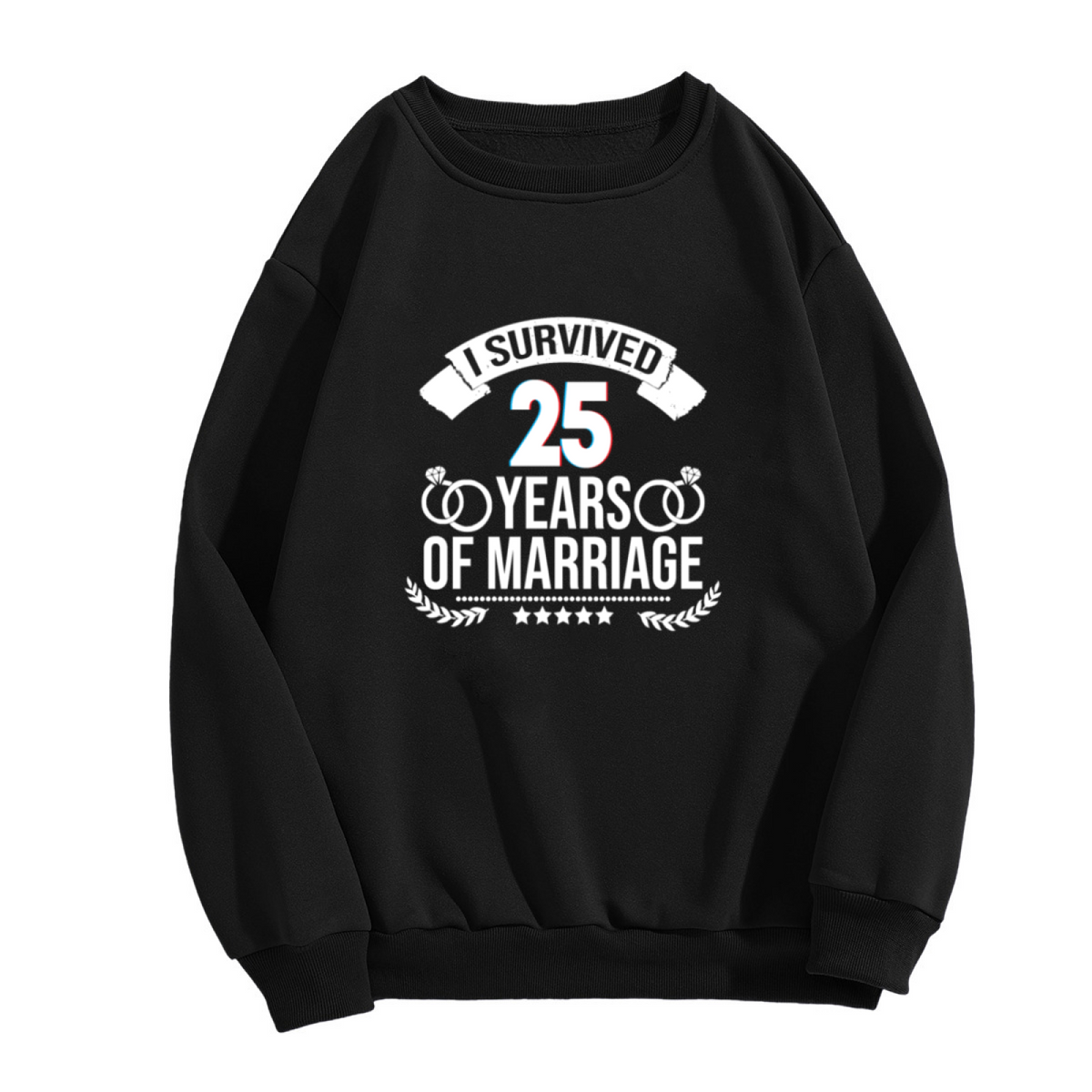 I SURVIVED 25 YEARS OF MARRIAGE - Funny Anniversary Graphic ԲÁìÎÀÒÂ | Unisex Pullover Sweatshirt