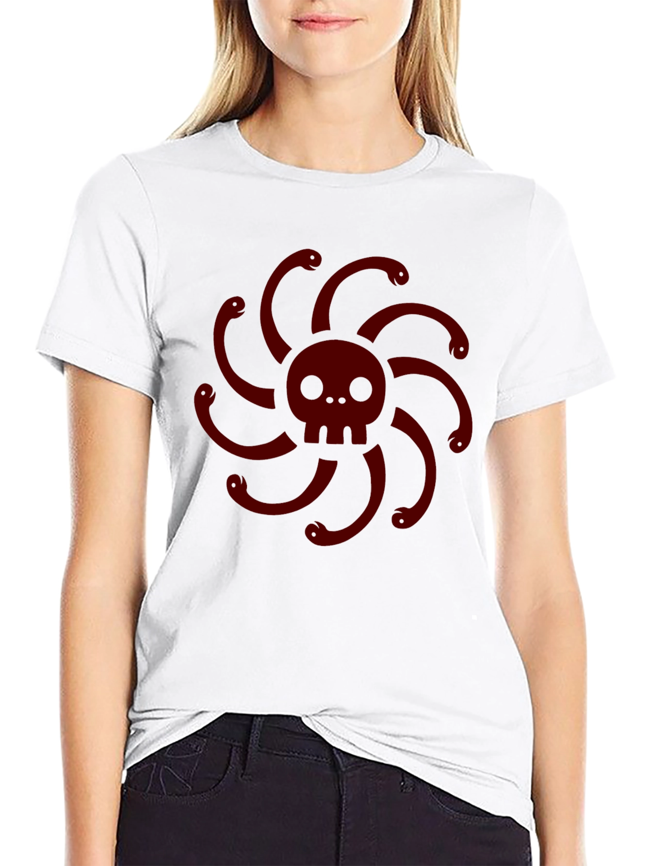 Skull & Snake Medusa Graphic T-Shirt - Dark Style