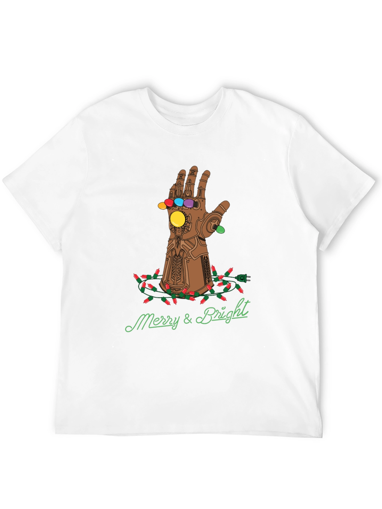 Merry & Bright Thanos Gauntlet Christmas T-Shirt