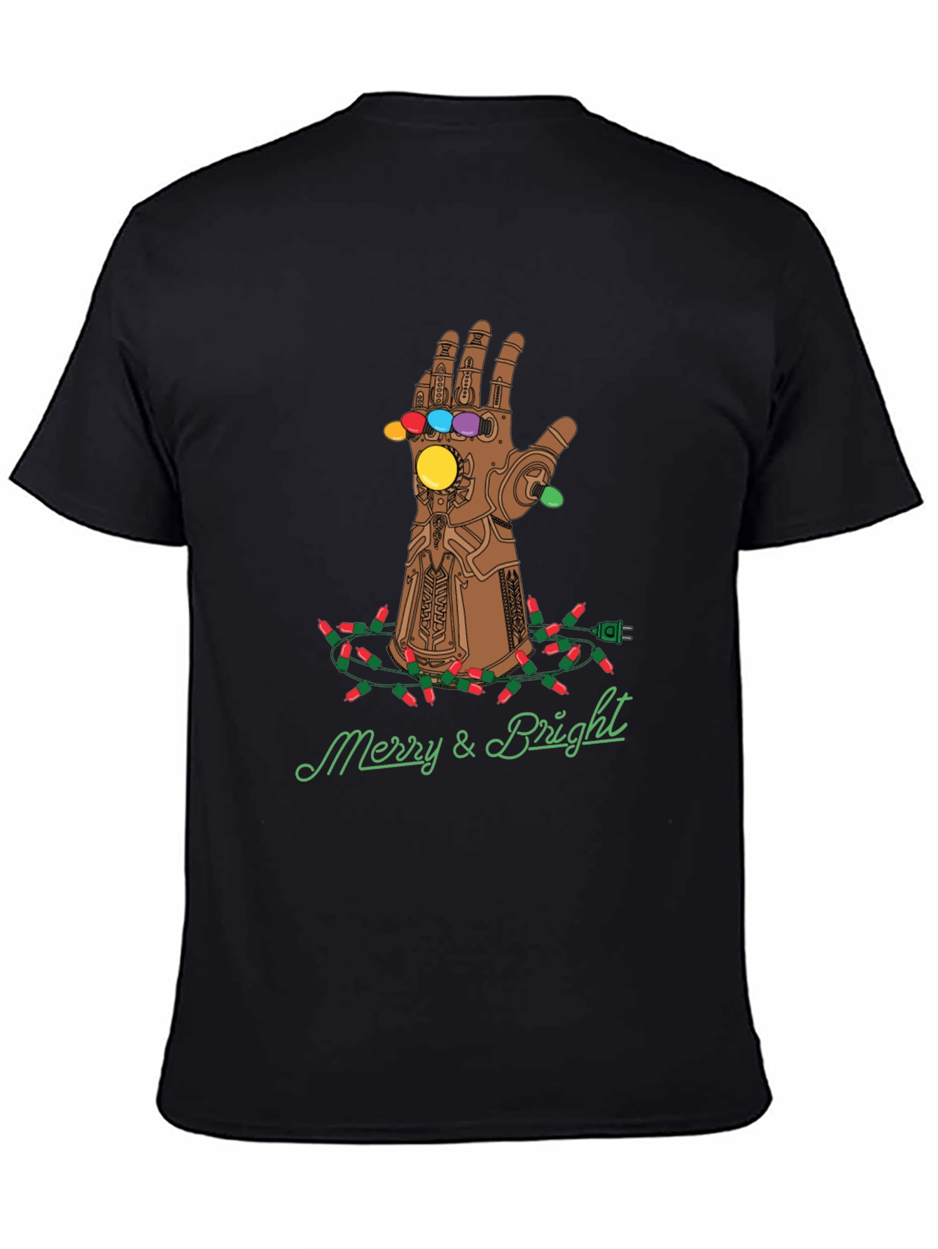 Merry & Bright Thanos Gauntlet Christmas T-Shirt