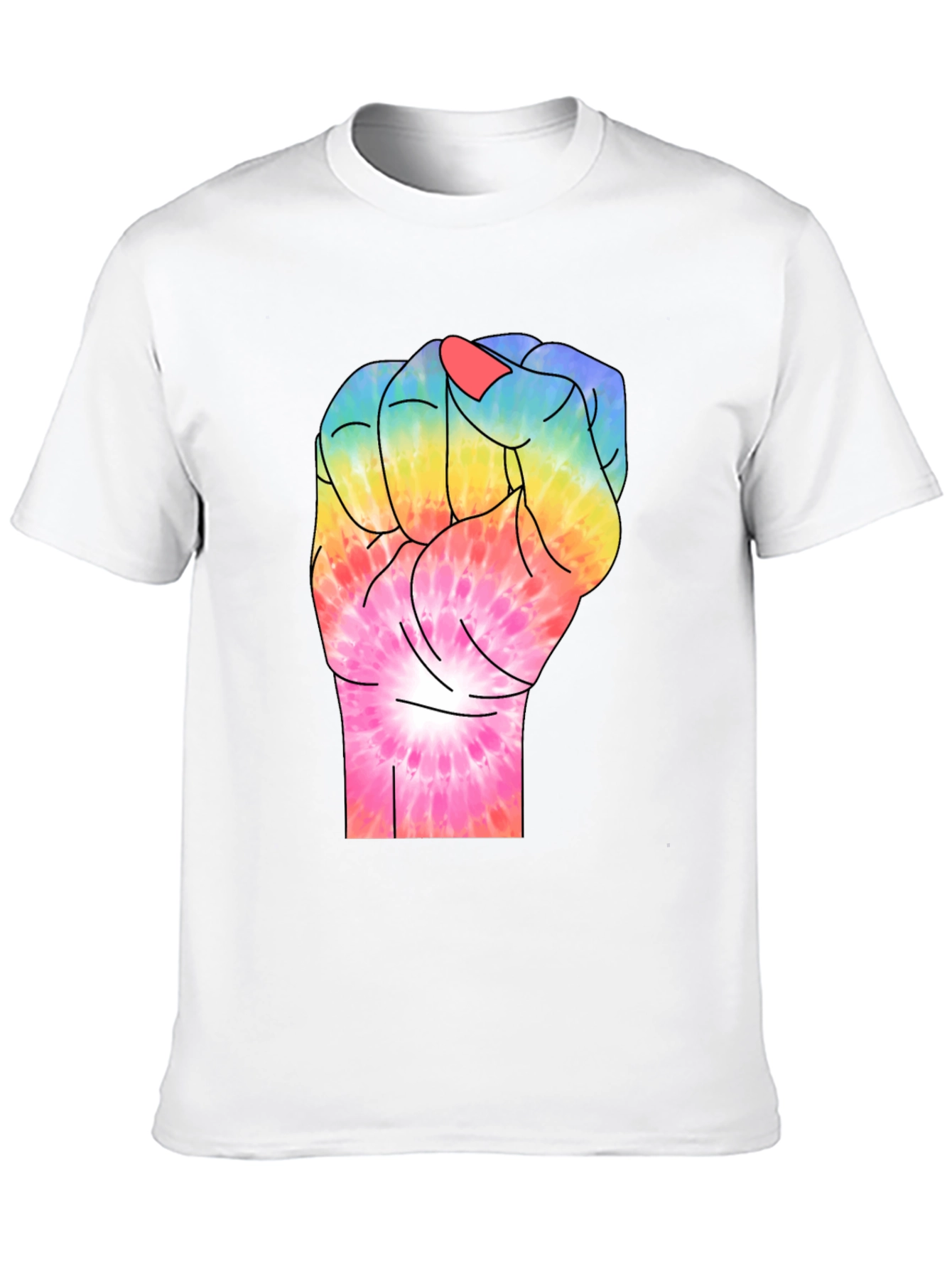 Tie-Dye Fist Graphic T-Shirt - Black