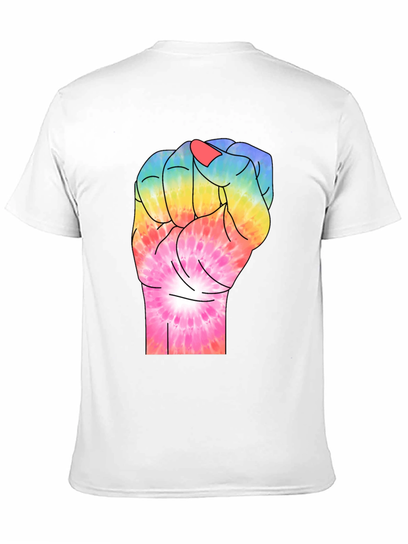 Tie-Dye Fist Graphic T-Shirt - Black