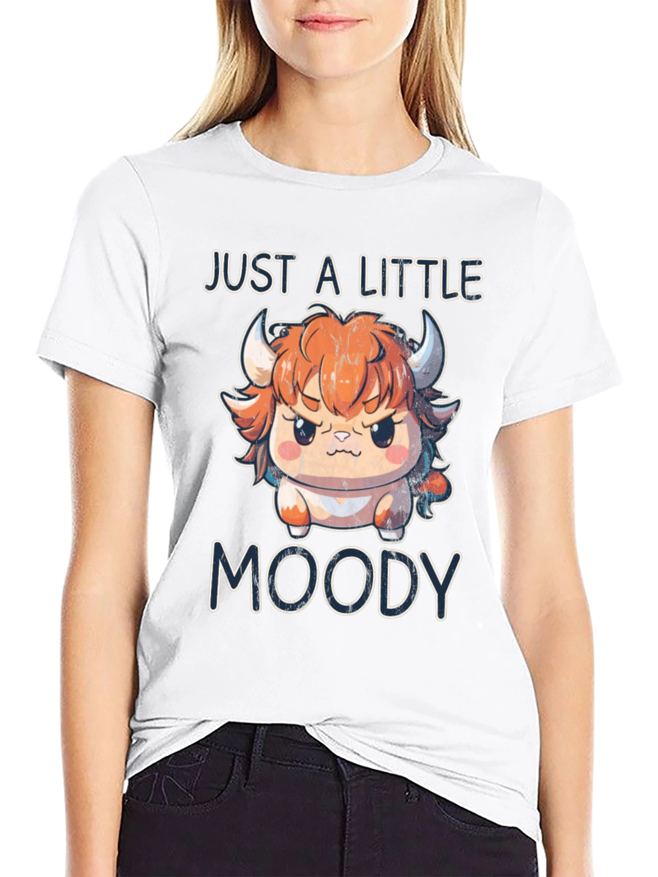 Just A Little Moody Bull Graphic T-Shirt