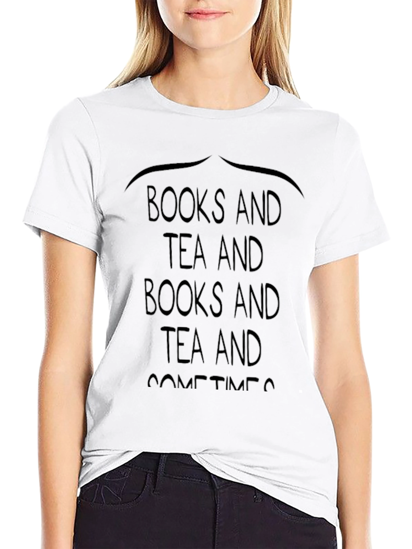 Books and Tea Black T-Shirt