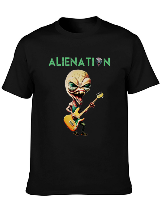 Alienation T-Shirt: Rockin Alien Guitarist Graphic Tee