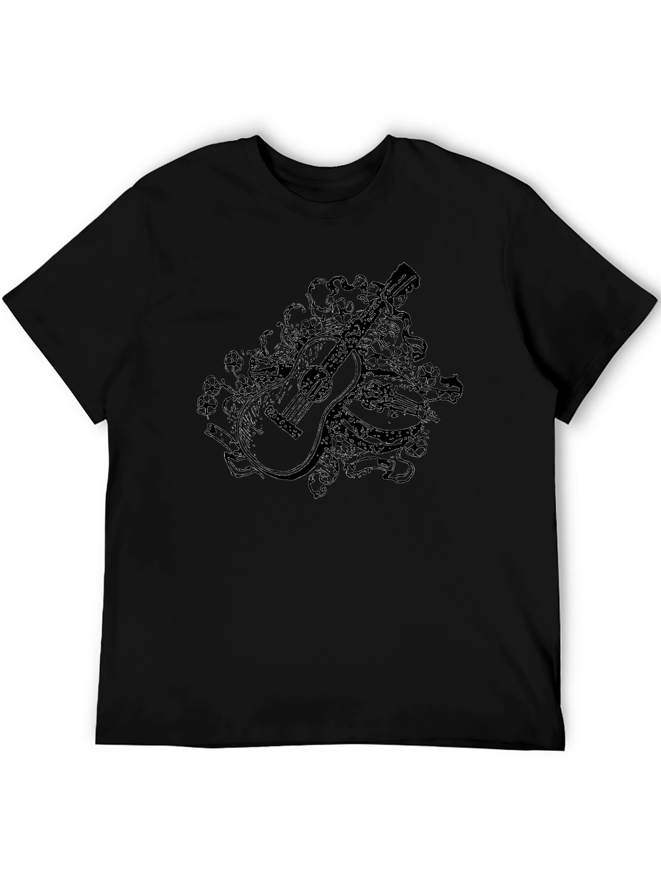 Guitar Graphic Black T-Shirt