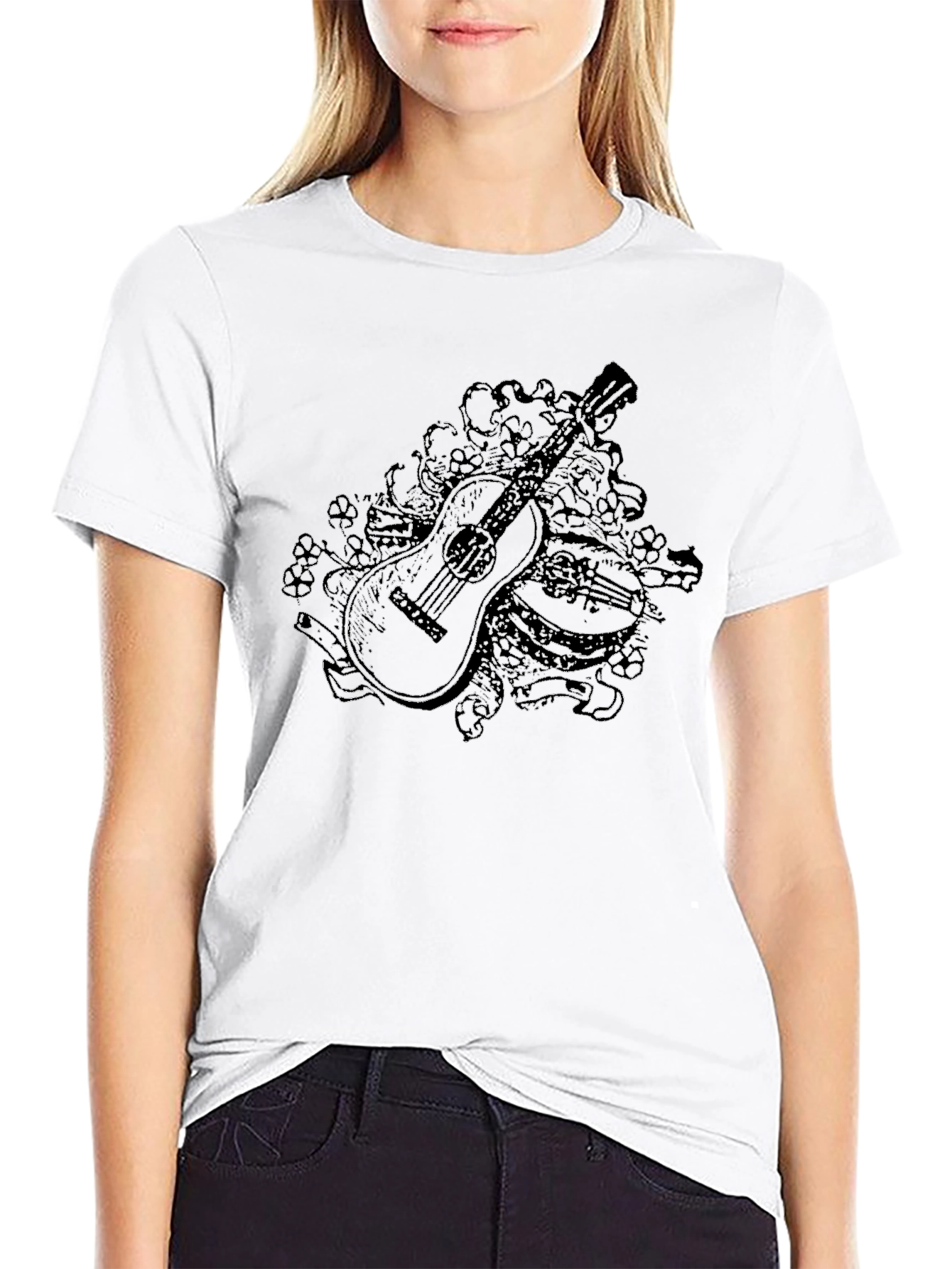 Guitar Graphic Black T-Shirt