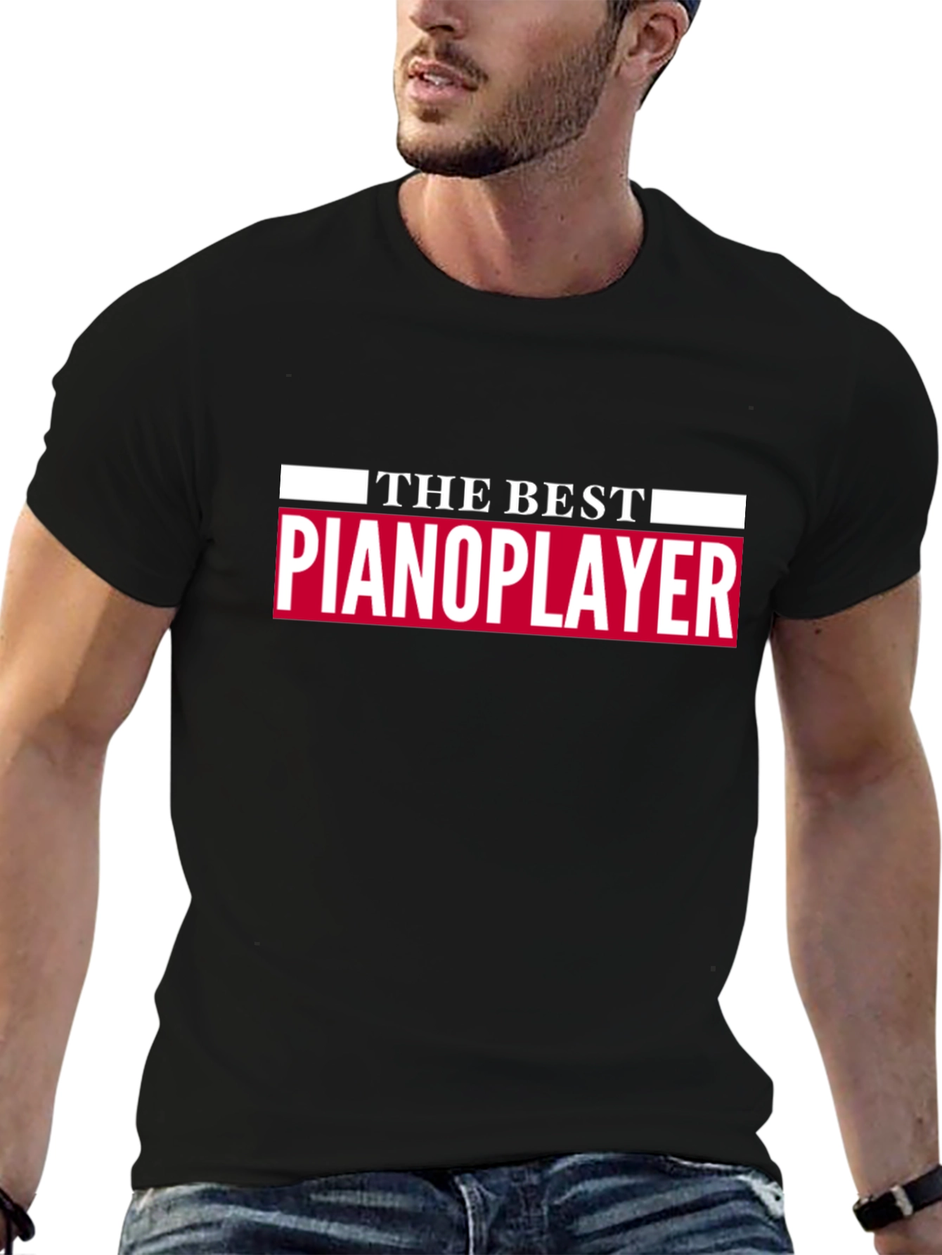 The Best Pianoplayer T-Shirt - Black Tee
