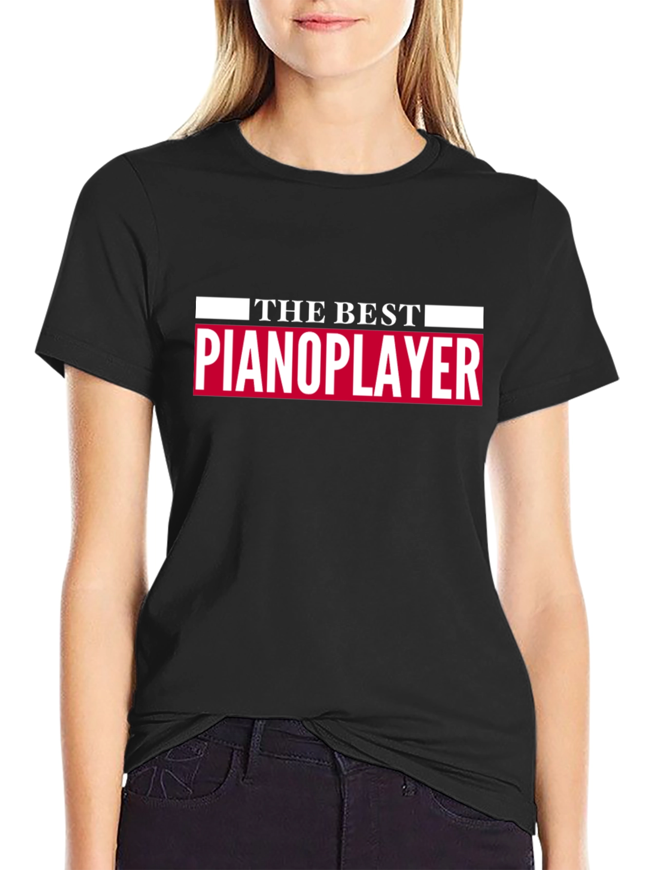 The Best Pianoplayer T-Shirt - Black Tee