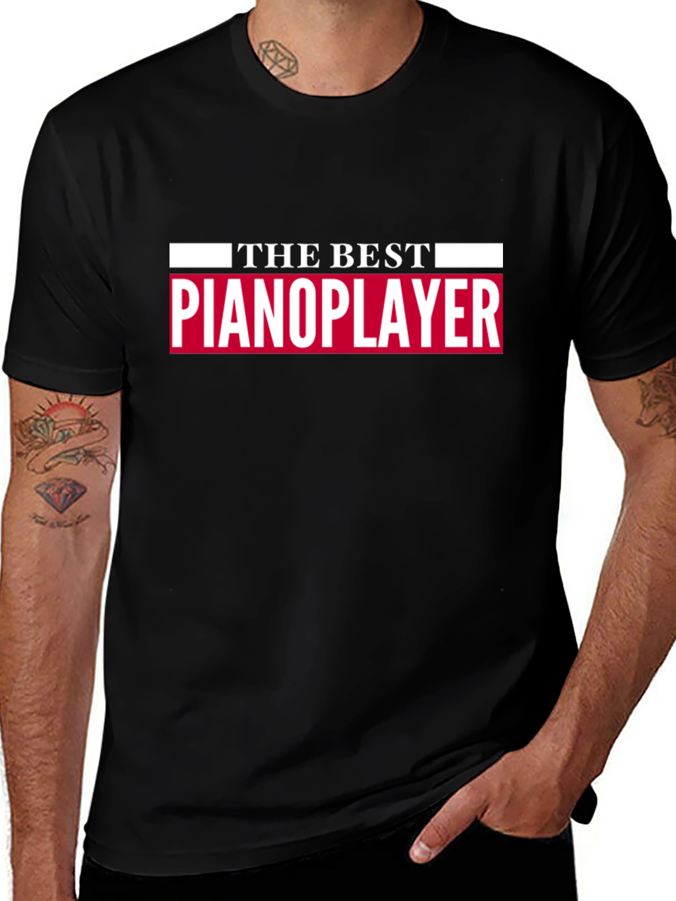 The Best Pianoplayer T-Shirt - Black Tee