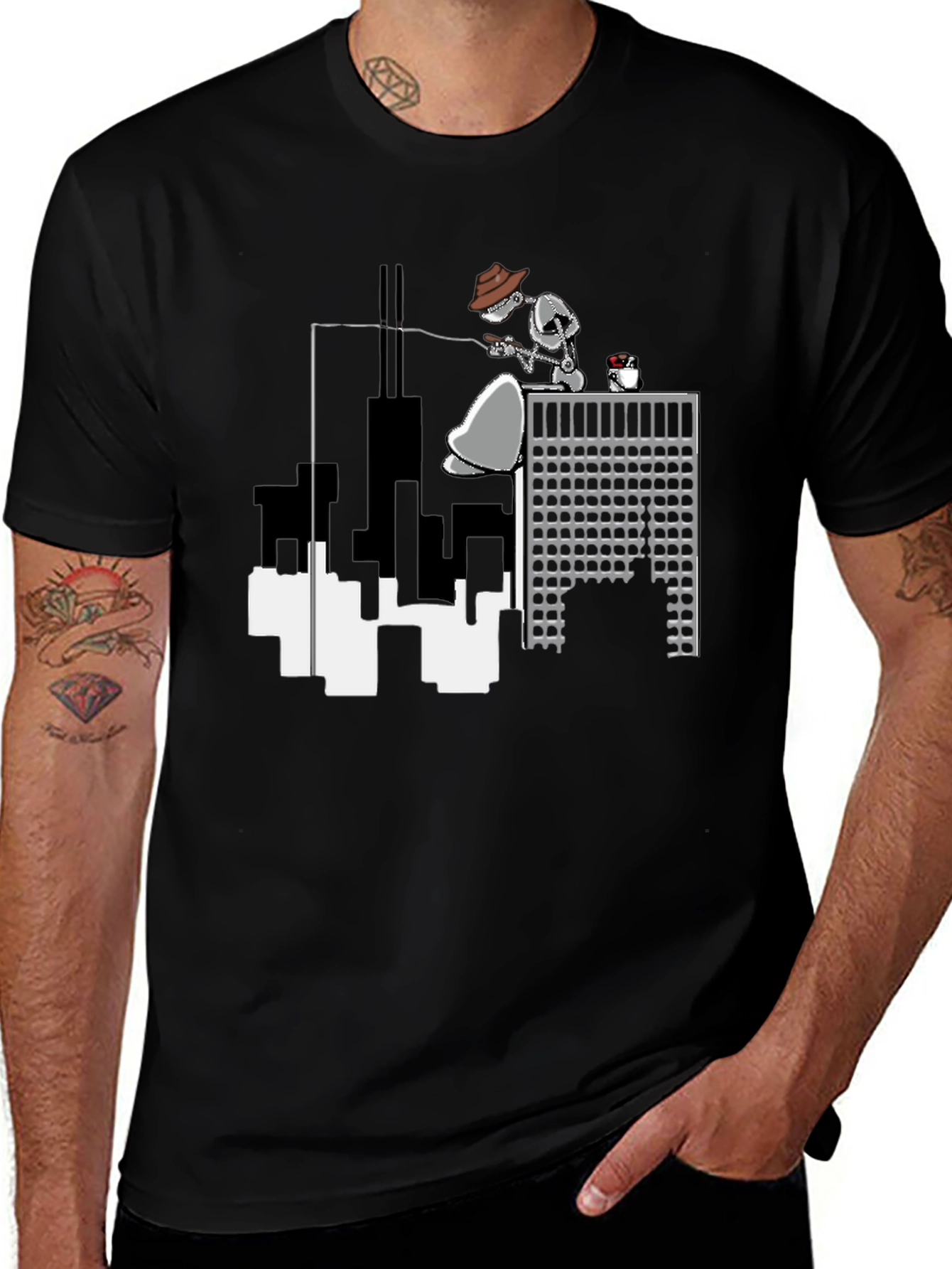 Urban Angler T-Shirt - Black Crew Neck Tee