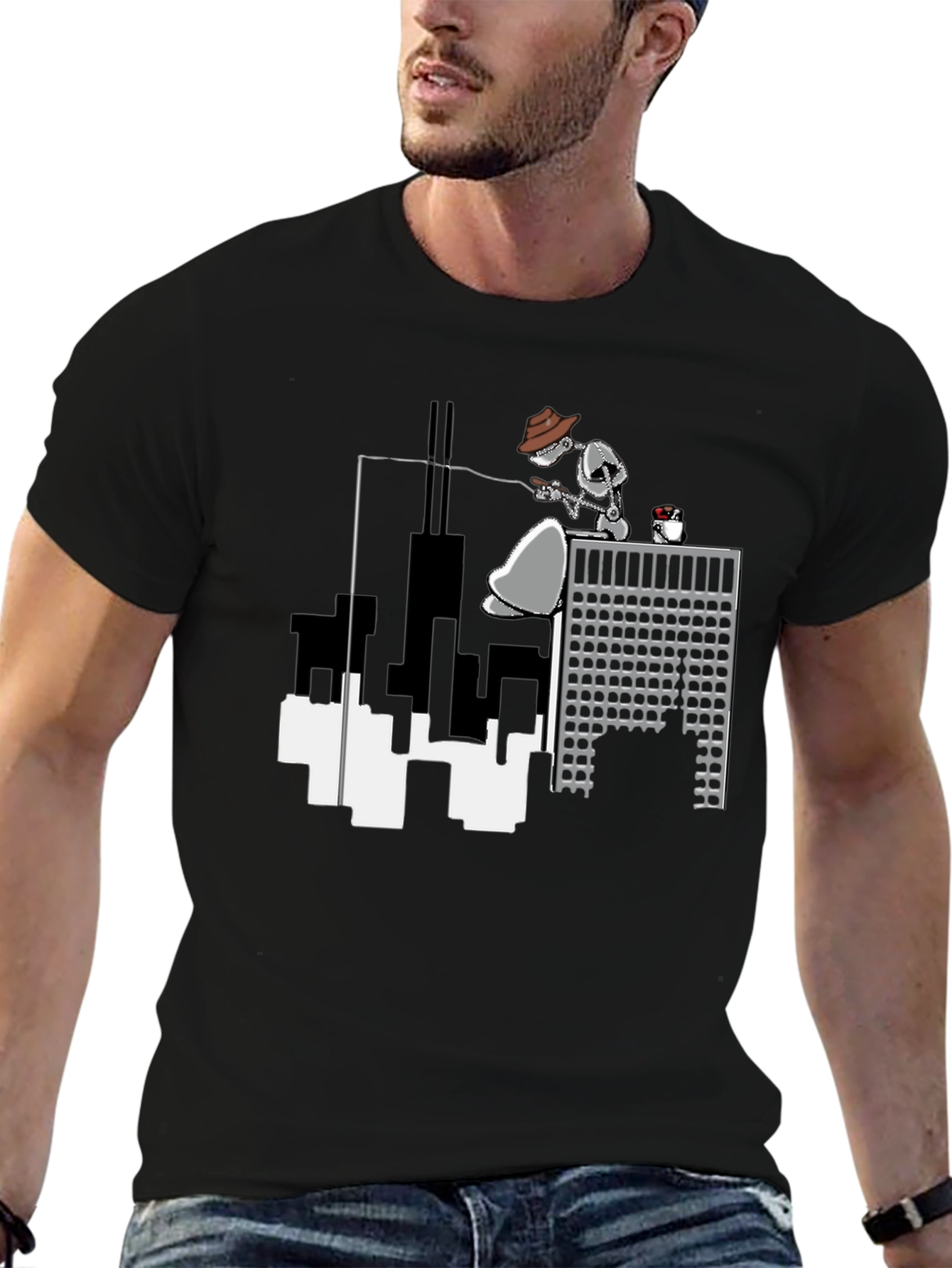 Urban Angler T-Shirt - Black Crew Neck Tee