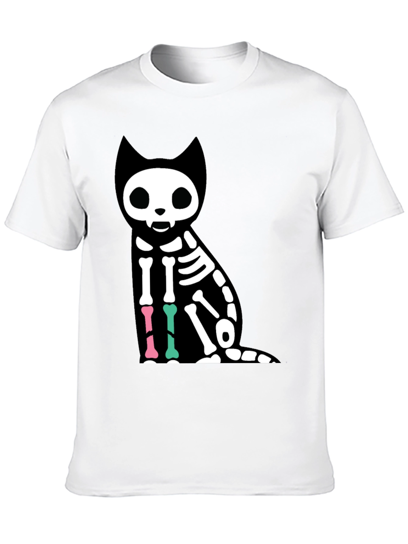 Skeleton Cat Graphic T-Shirt