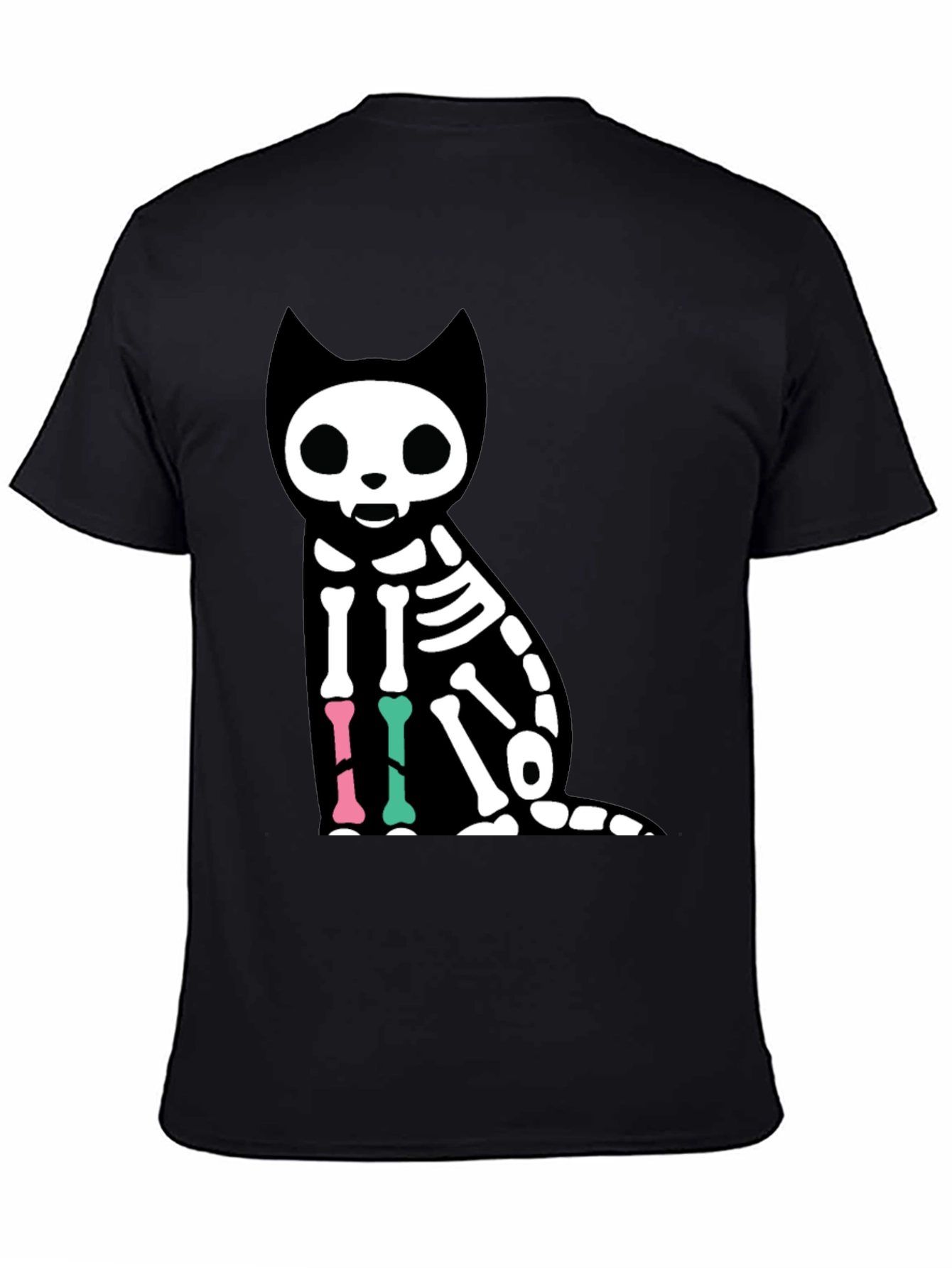Skeleton Cat Graphic T-Shirt