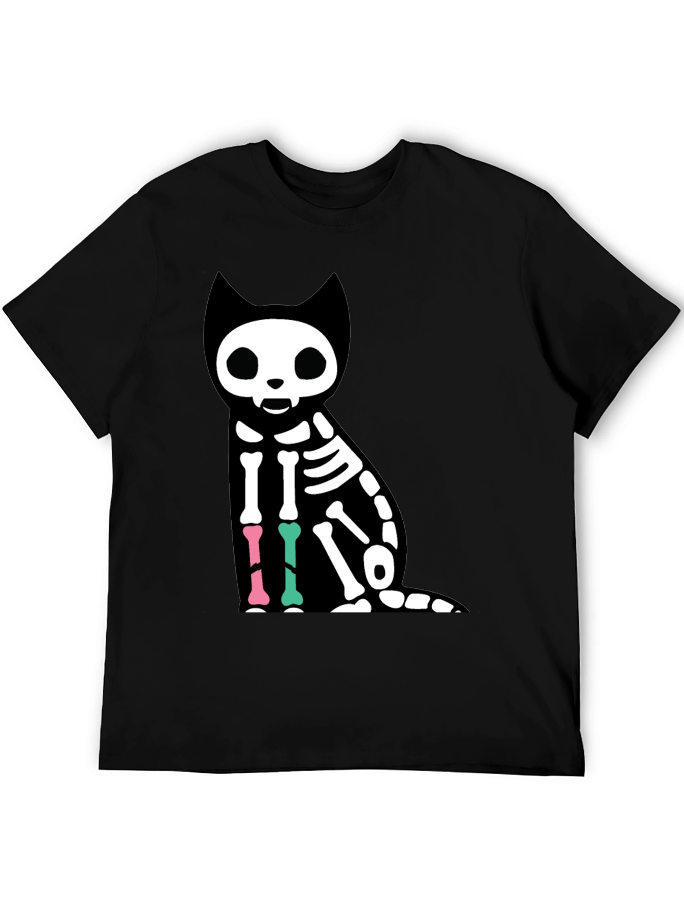 Skeleton Cat Graphic T-Shirt