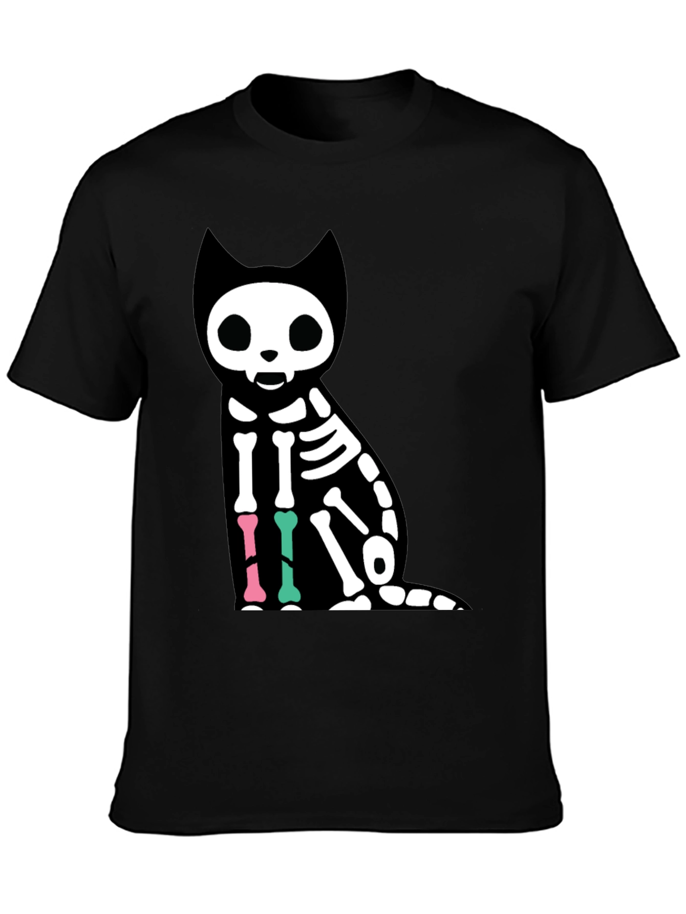 Skeleton Cat Graphic T-Shirt