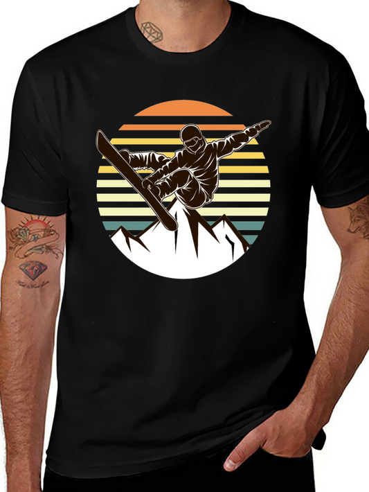 Snowboard Sunset Graphic Tee - Ride the Slopes in Style!