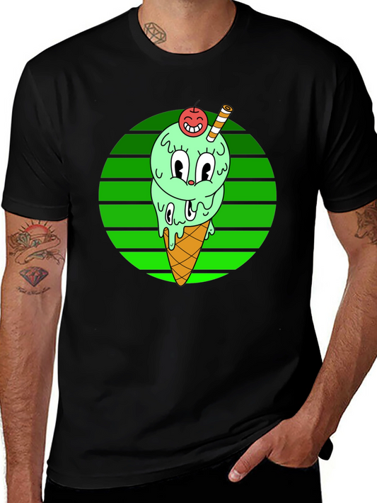 Cartoon Ice Cream T-Shirt - Fun Graphic Tee