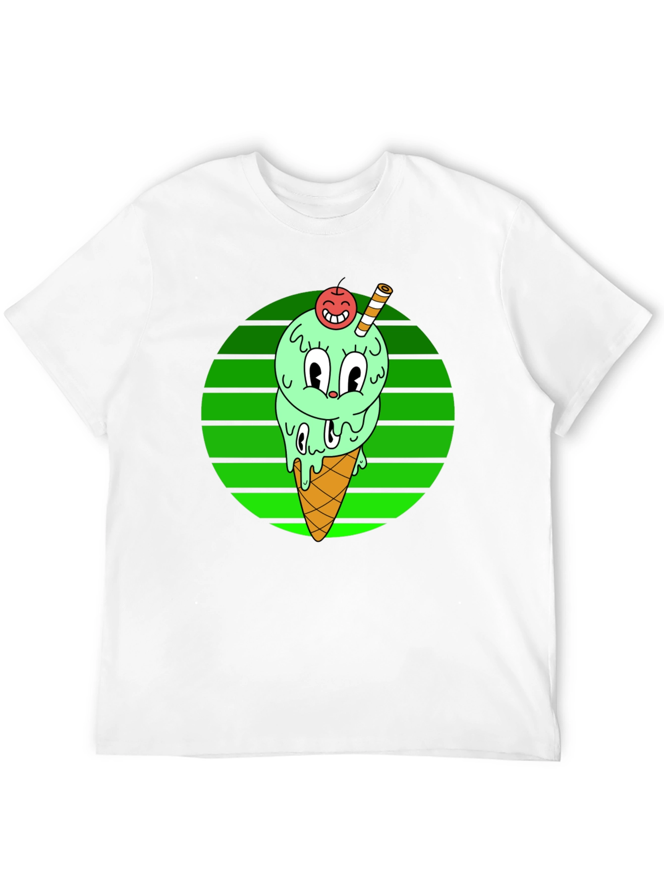 Cartoon Ice Cream T-Shirt - Fun Graphic Tee