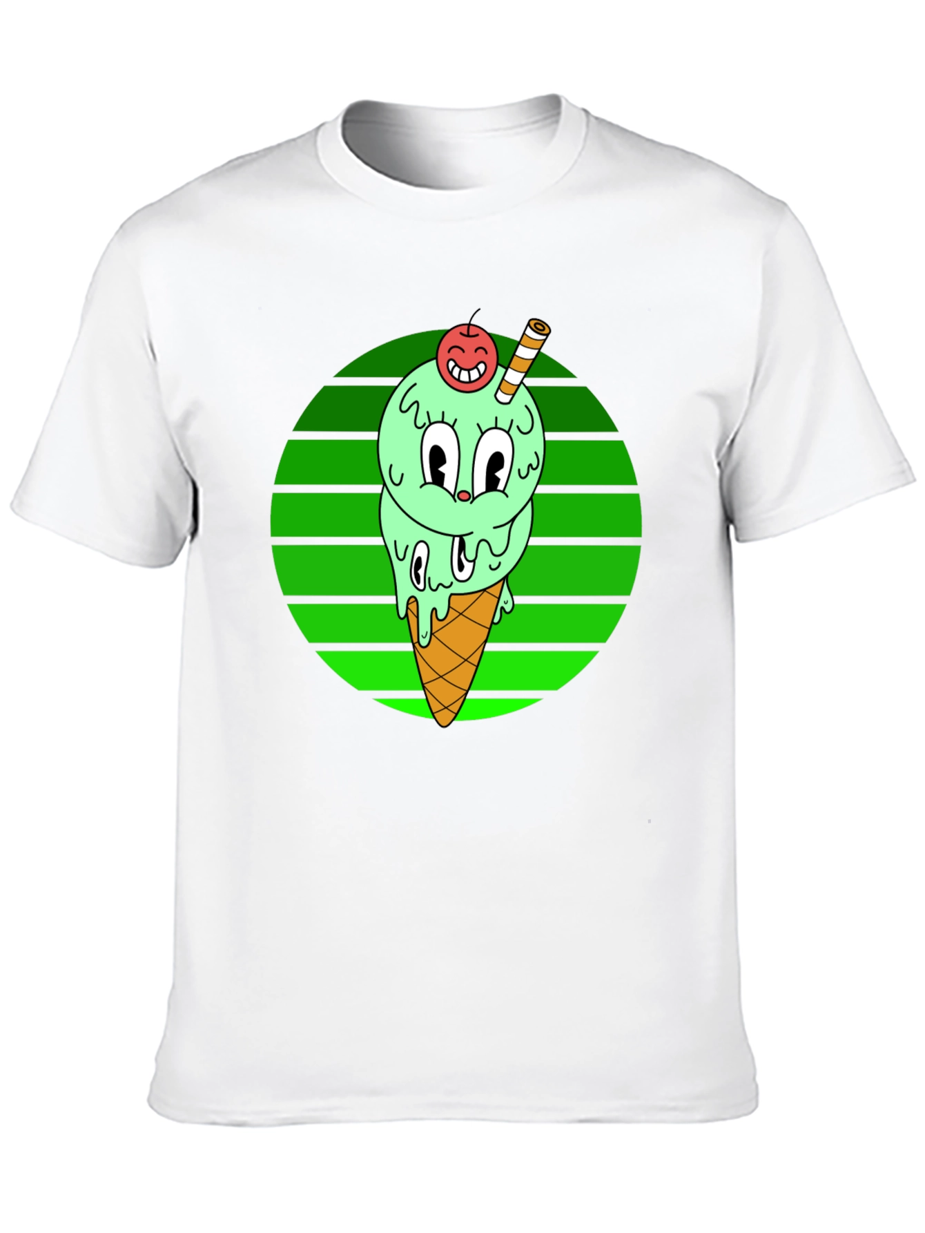 Cartoon Ice Cream T-Shirt - Fun Graphic Tee