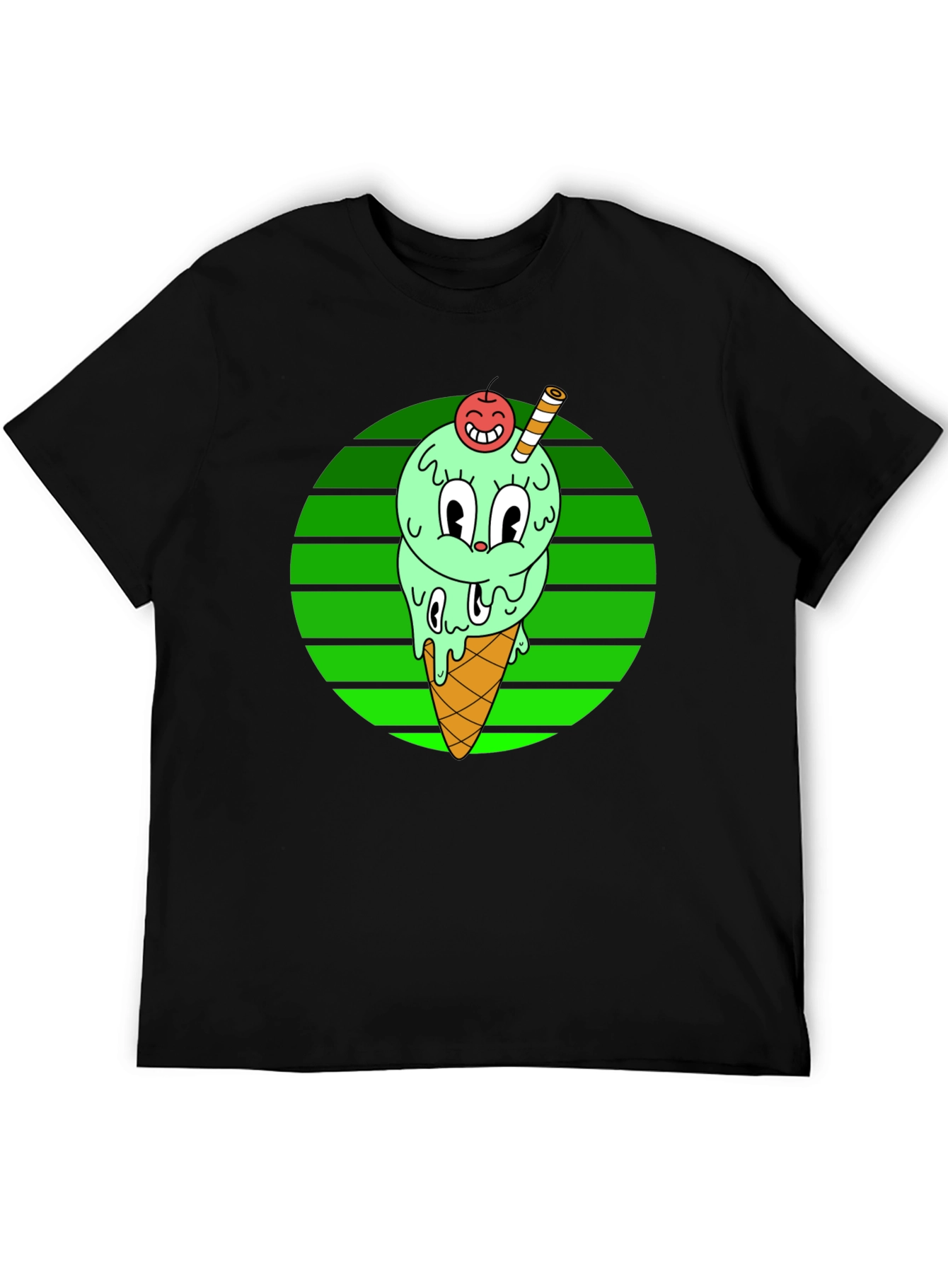Cartoon Ice Cream T-Shirt - Fun Graphic Tee