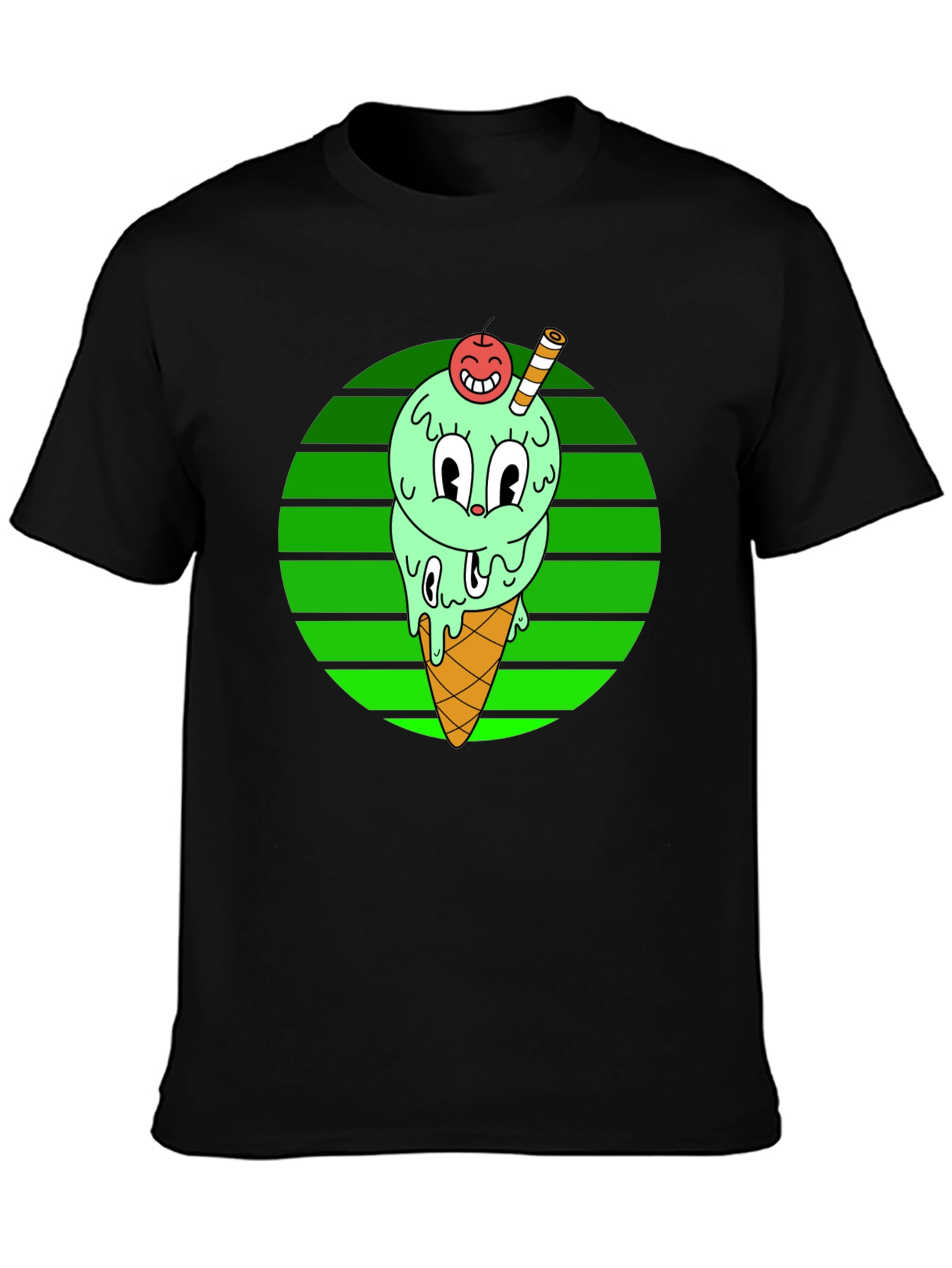 Cartoon Ice Cream T-Shirt - Fun Graphic Tee