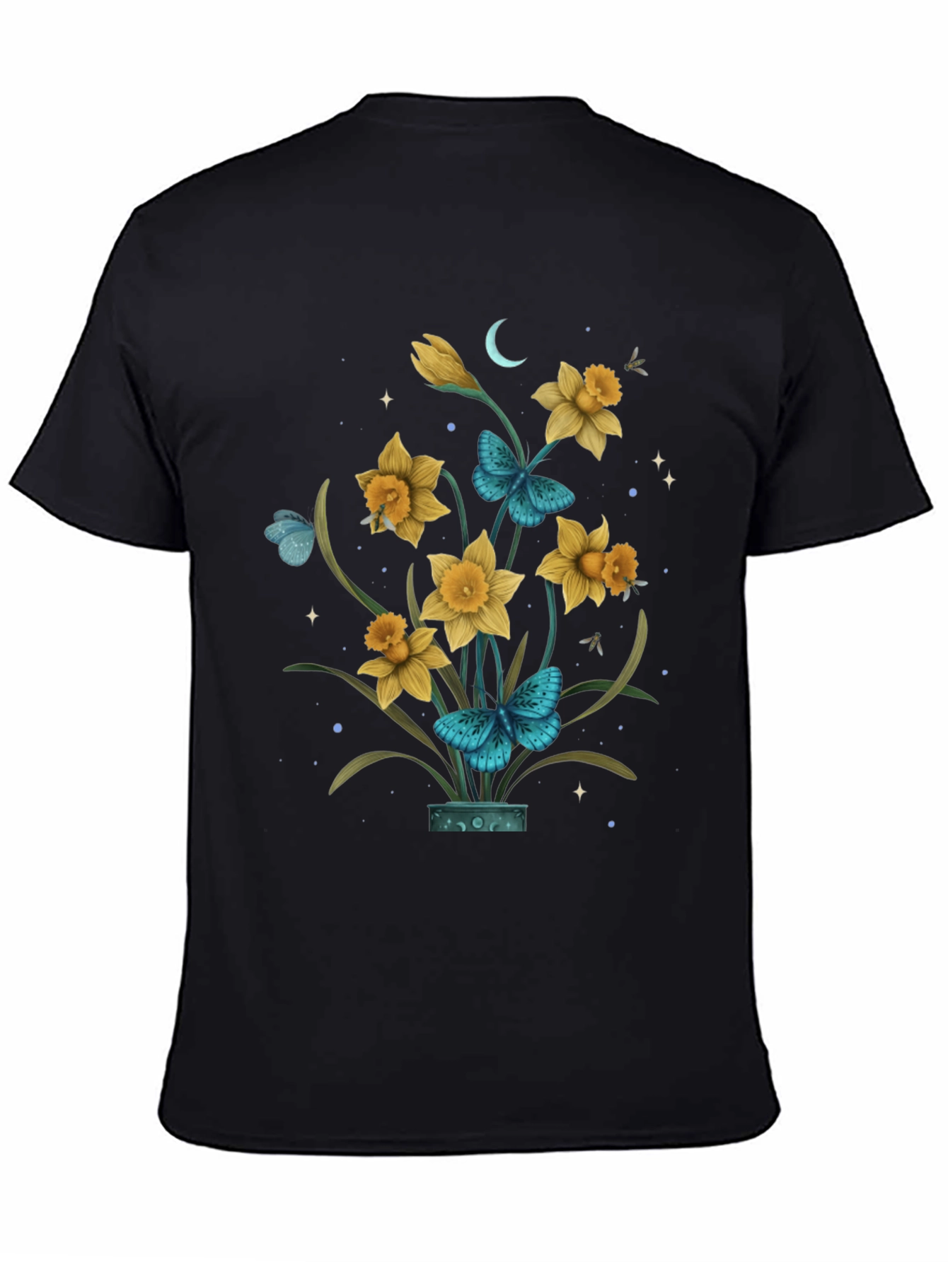 Floral Graphic T-Shirt with Butterfly Design