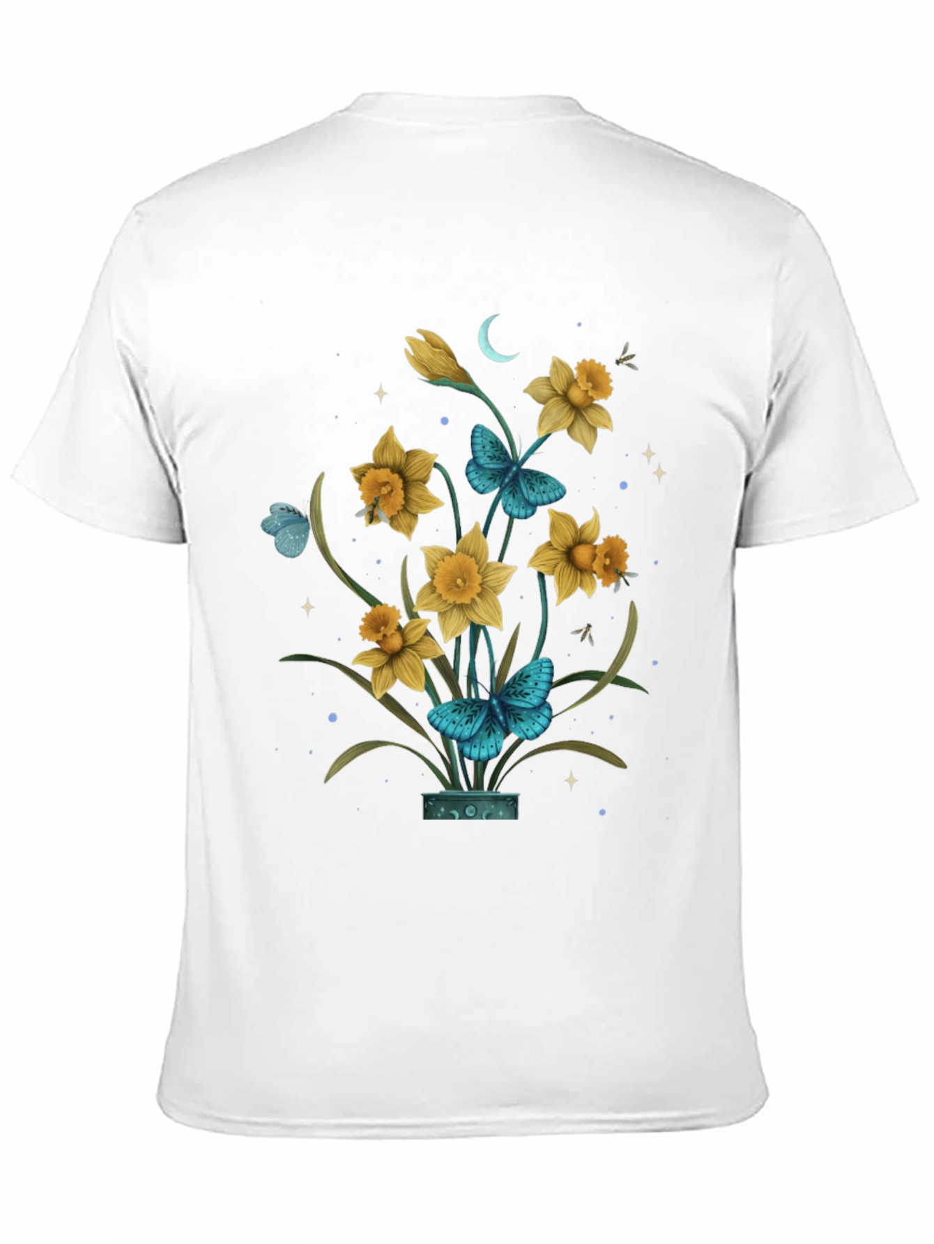 Floral Graphic T-Shirt with Butterfly Design