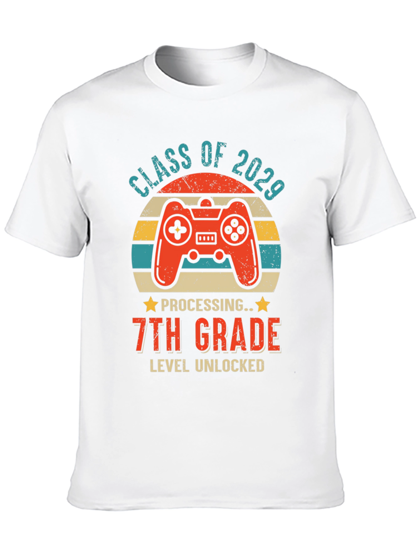 Class of 2029 7th Grade Level Unlocked Gaming T-Shirt