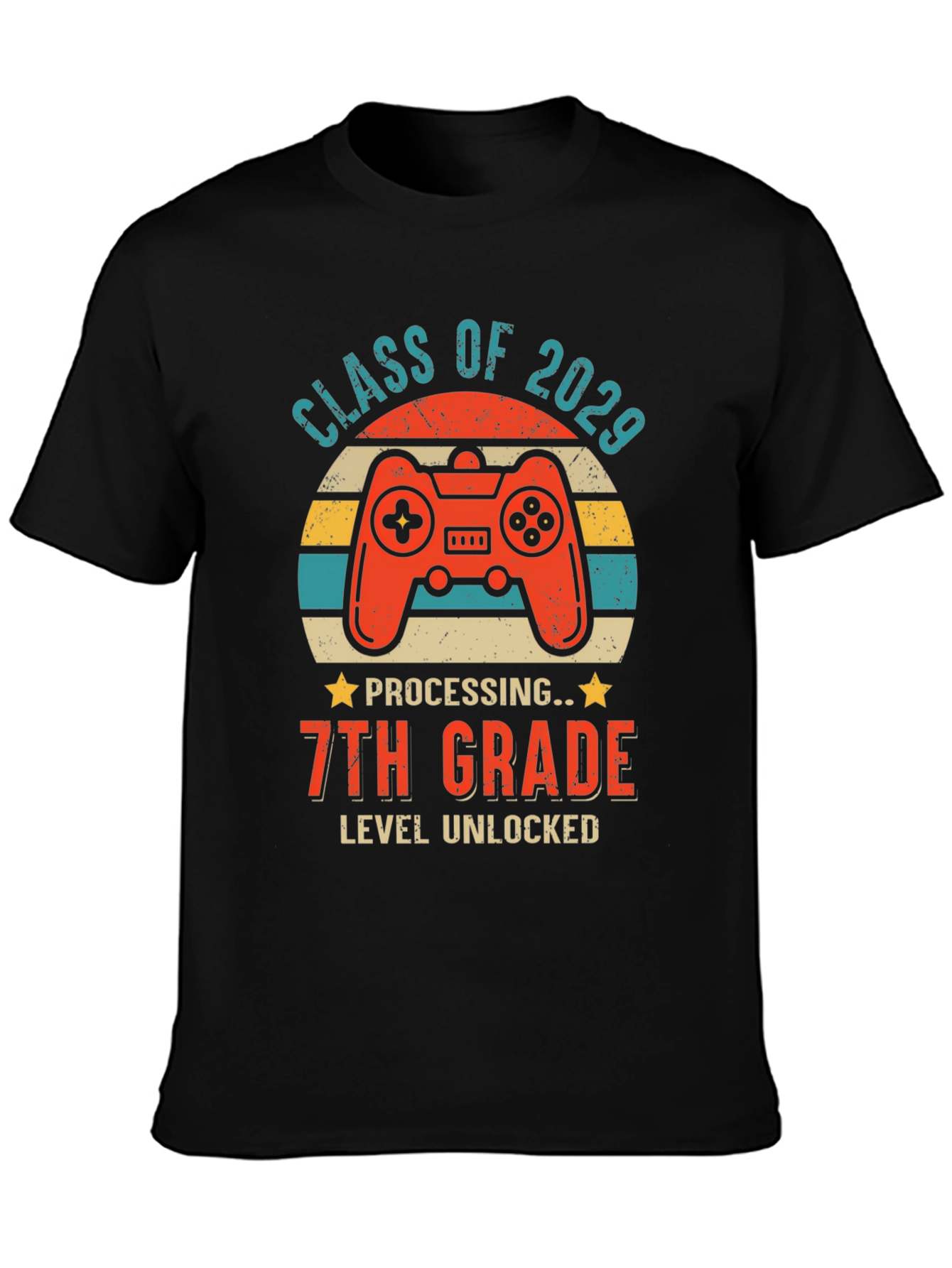 Class of 2029 7th Grade Level Unlocked Gaming T-Shirt
