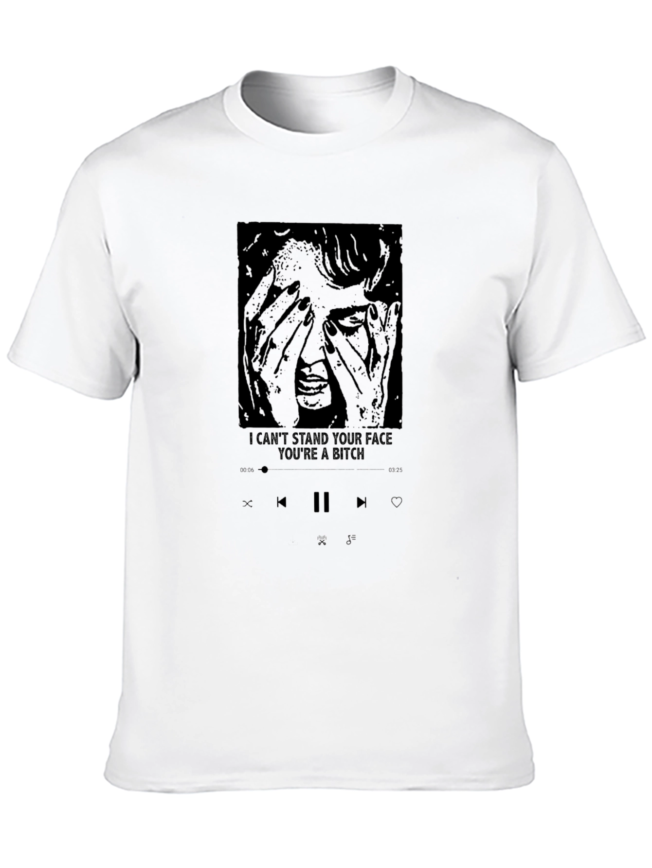 I Cant Stand Your Face Graphic Tee - Black
