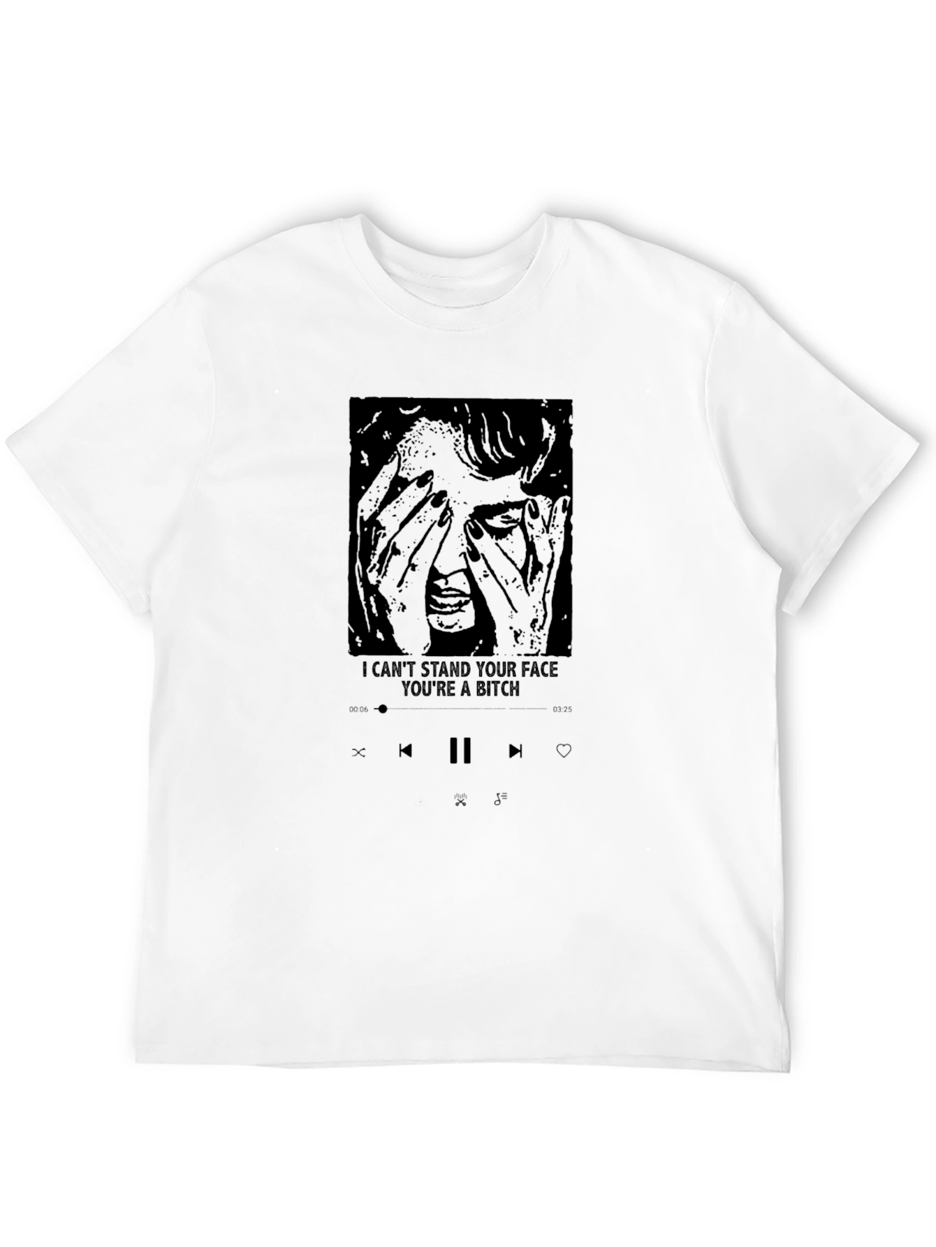I Cant Stand Your Face Graphic Tee - Black